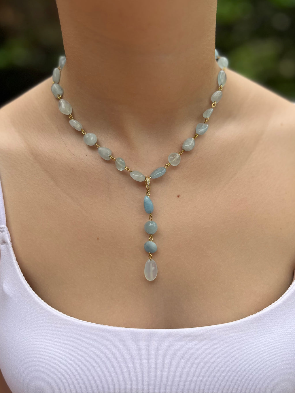Aquamarine 3-in-1 Necklace – Convertible Design