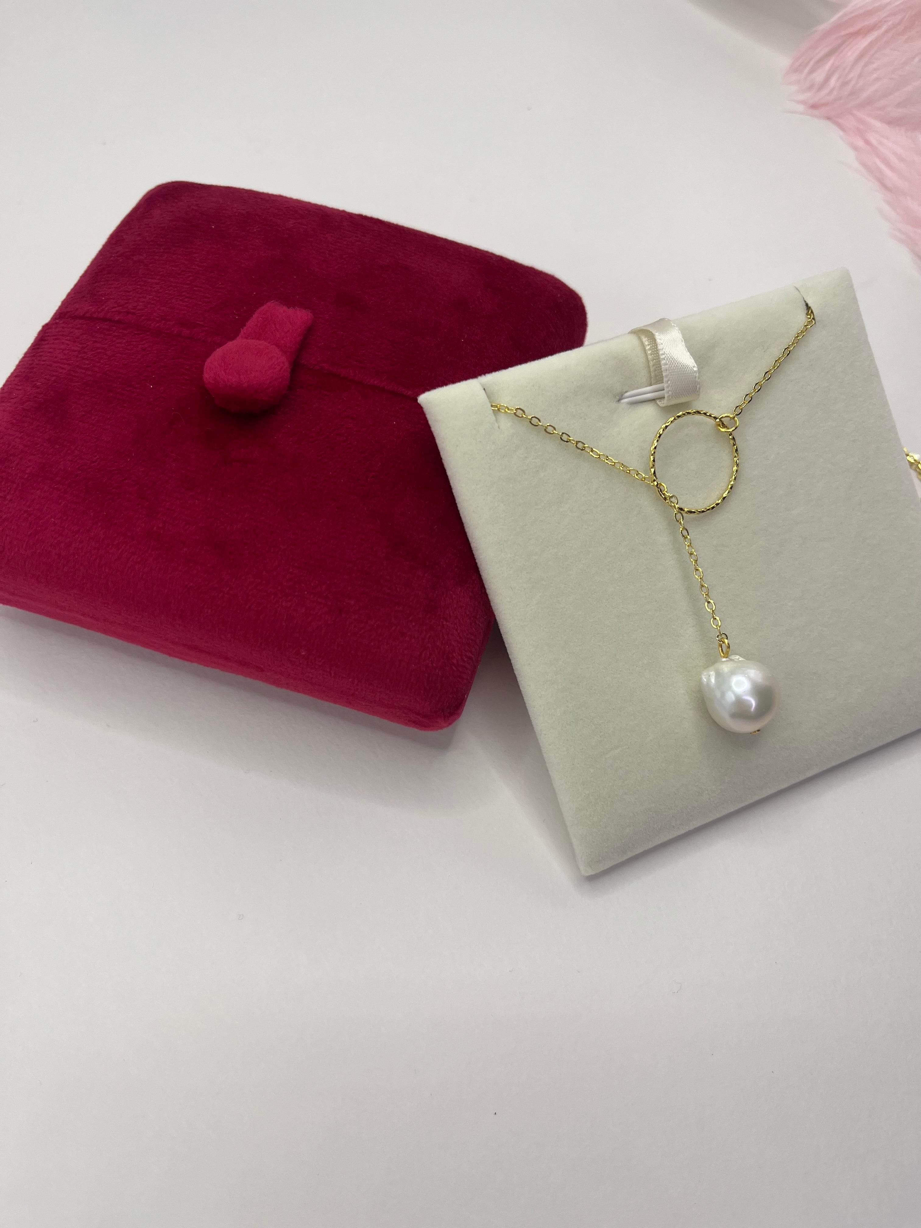 Baroque Pearl Y-Necklace, 18k gold plated