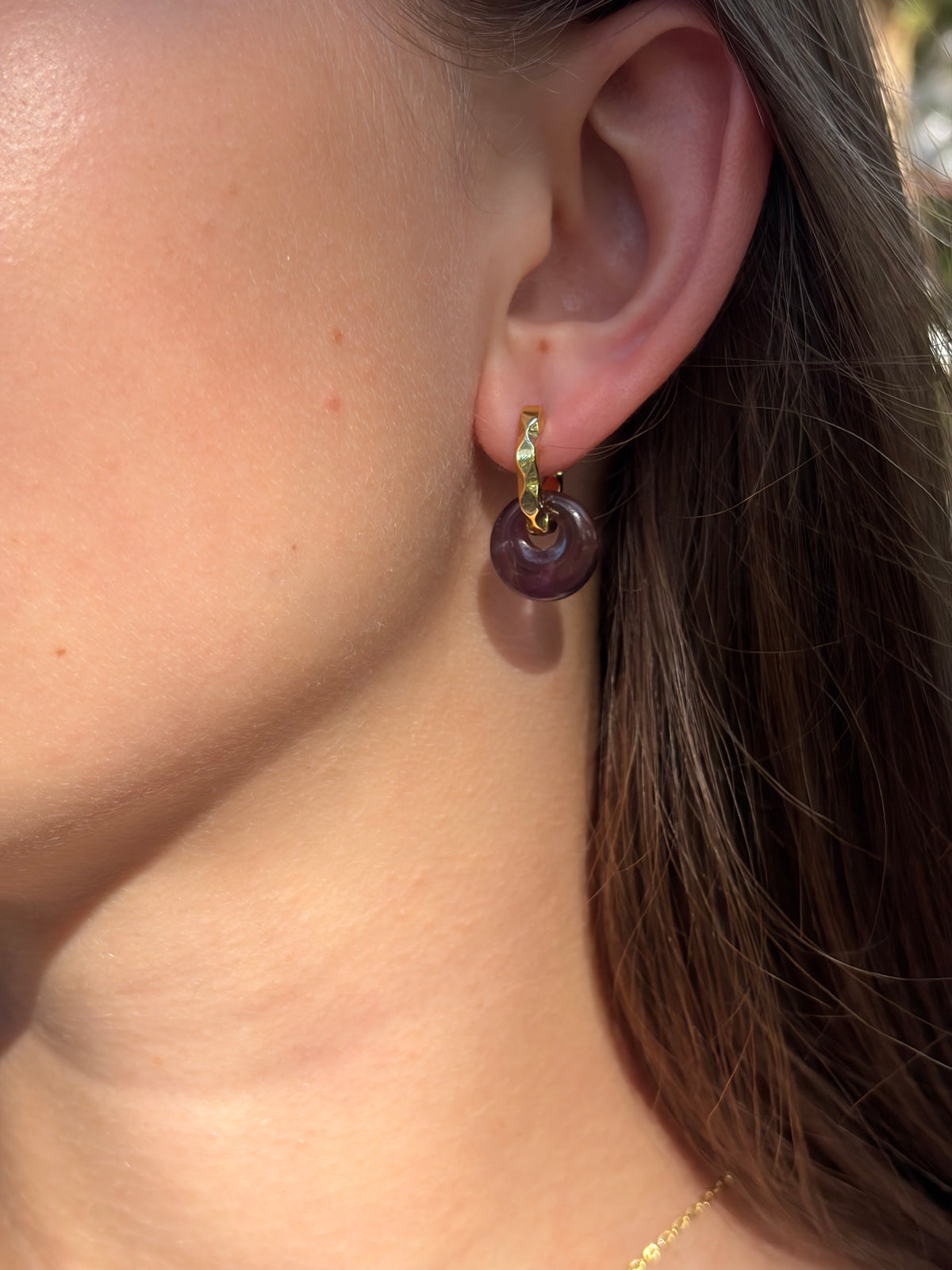 Amethyst Donut Earrings and Necklace