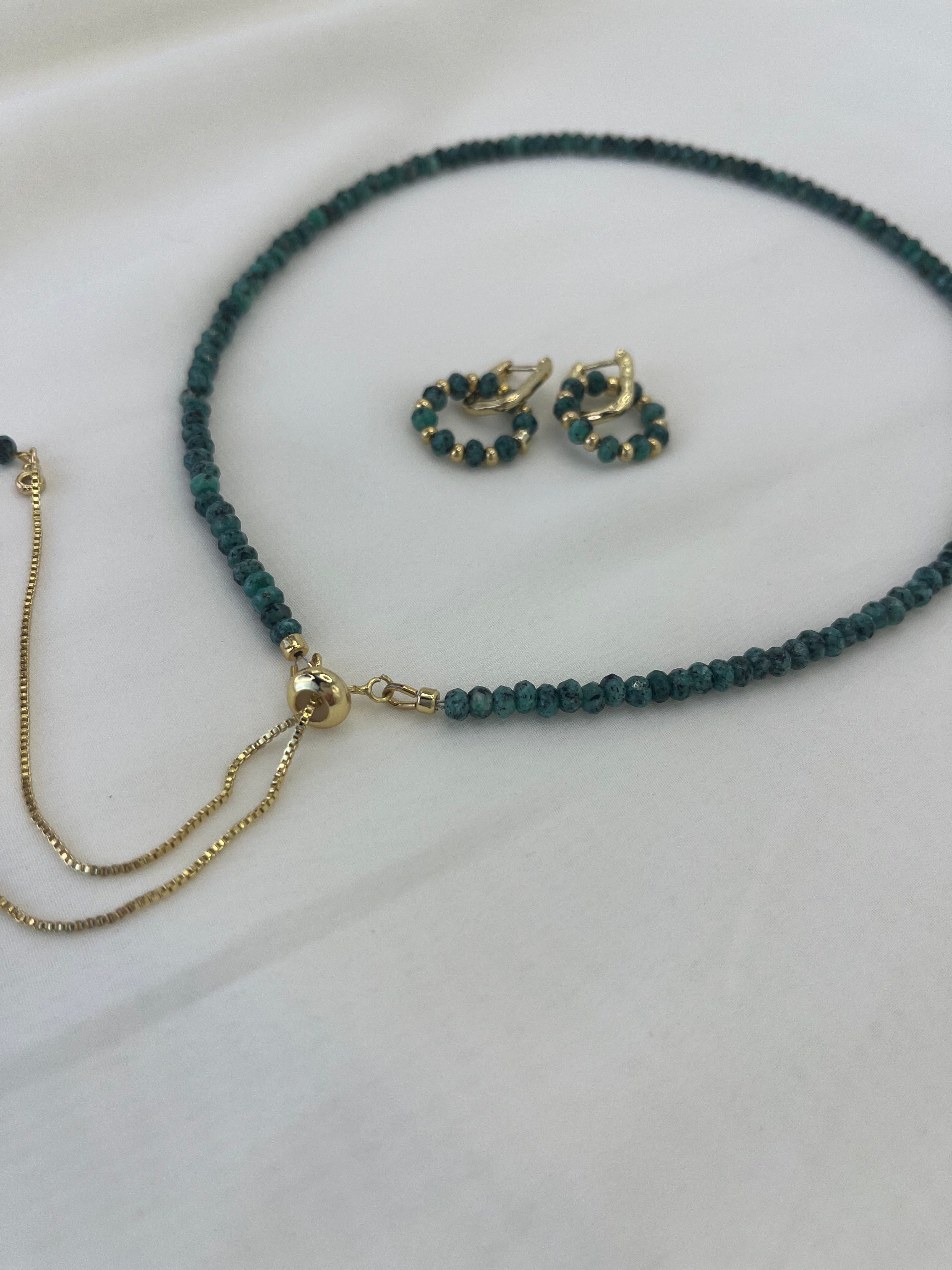 Natural Malaysia Jade Y-Necklace & Earrings Set