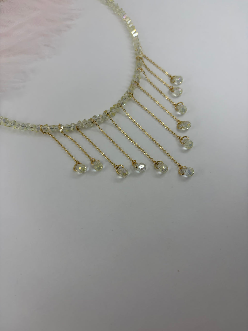 Crystal Drop Necklace, 18K Gold Plated