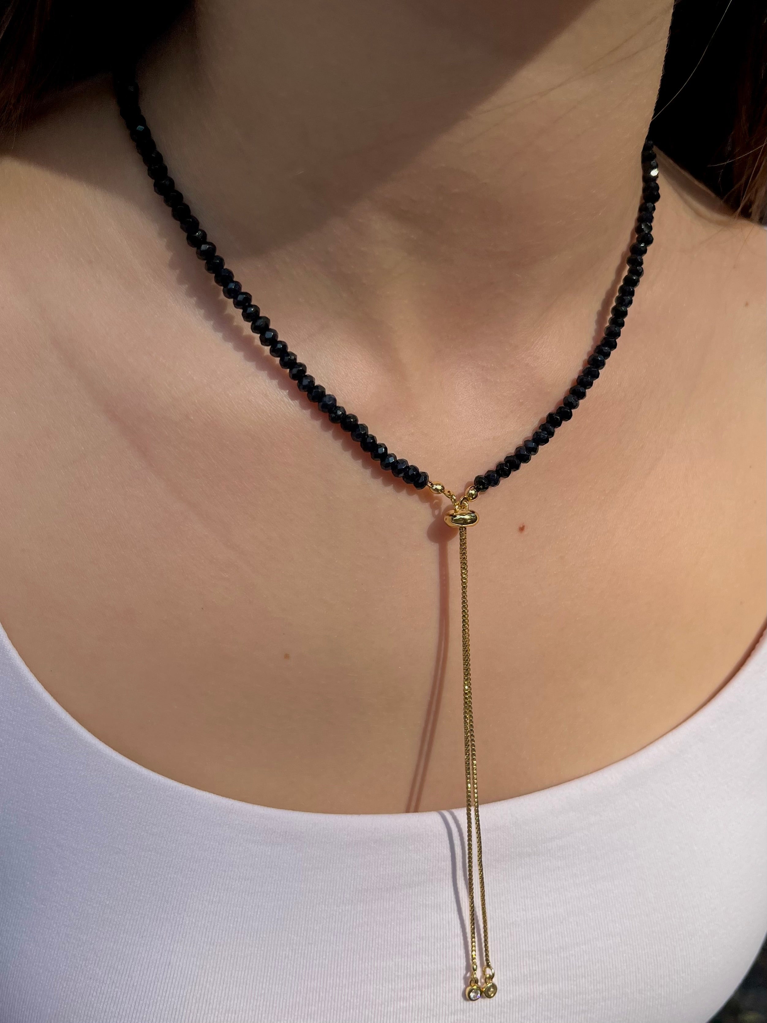Set: Natural Malaysia Jade Y-Necklace & Earrings, Dark Blue