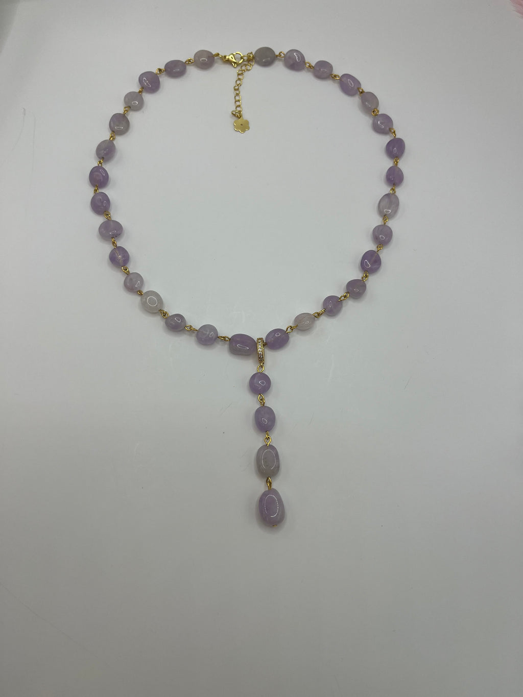 Amethyst 3-in-1 Necklace – Convertible Design, light lilac