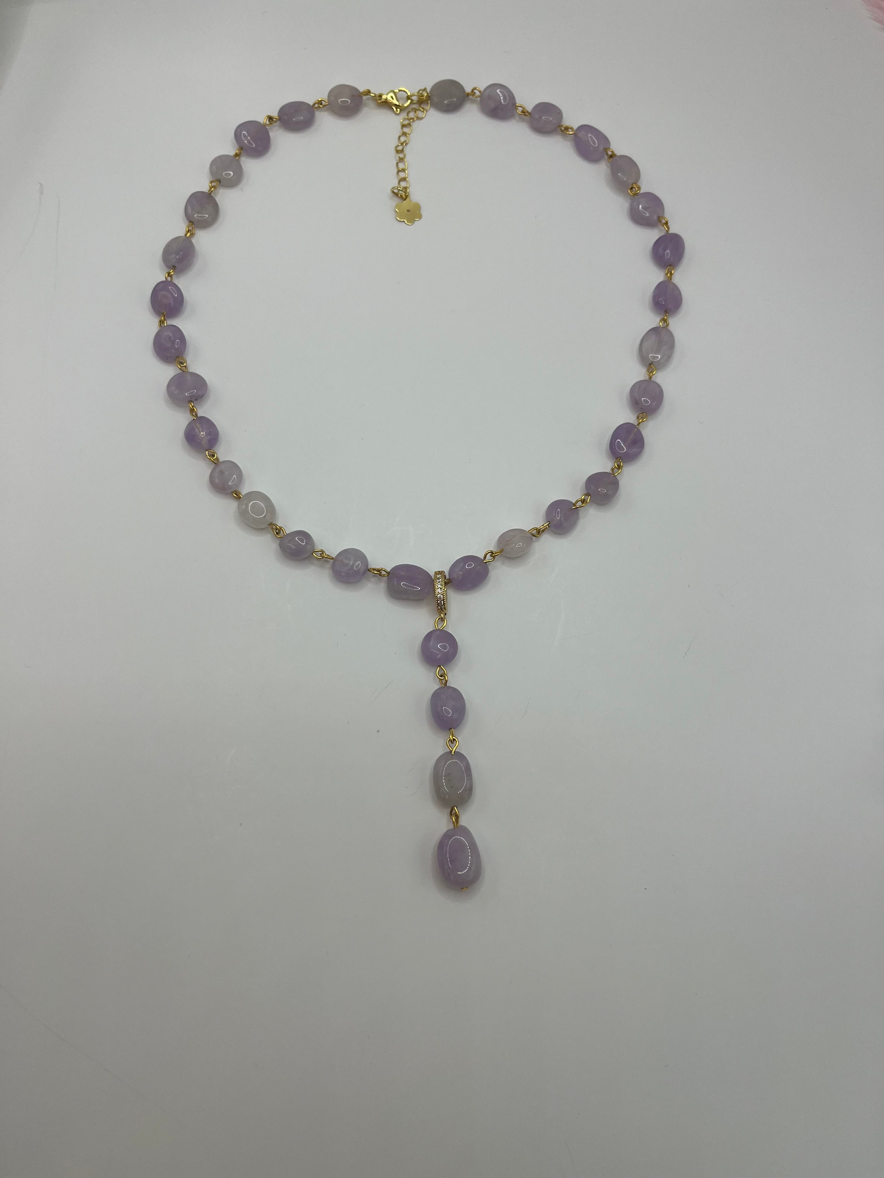 Amethyst 3-in-1 Necklace – Convertible Design, light lilac