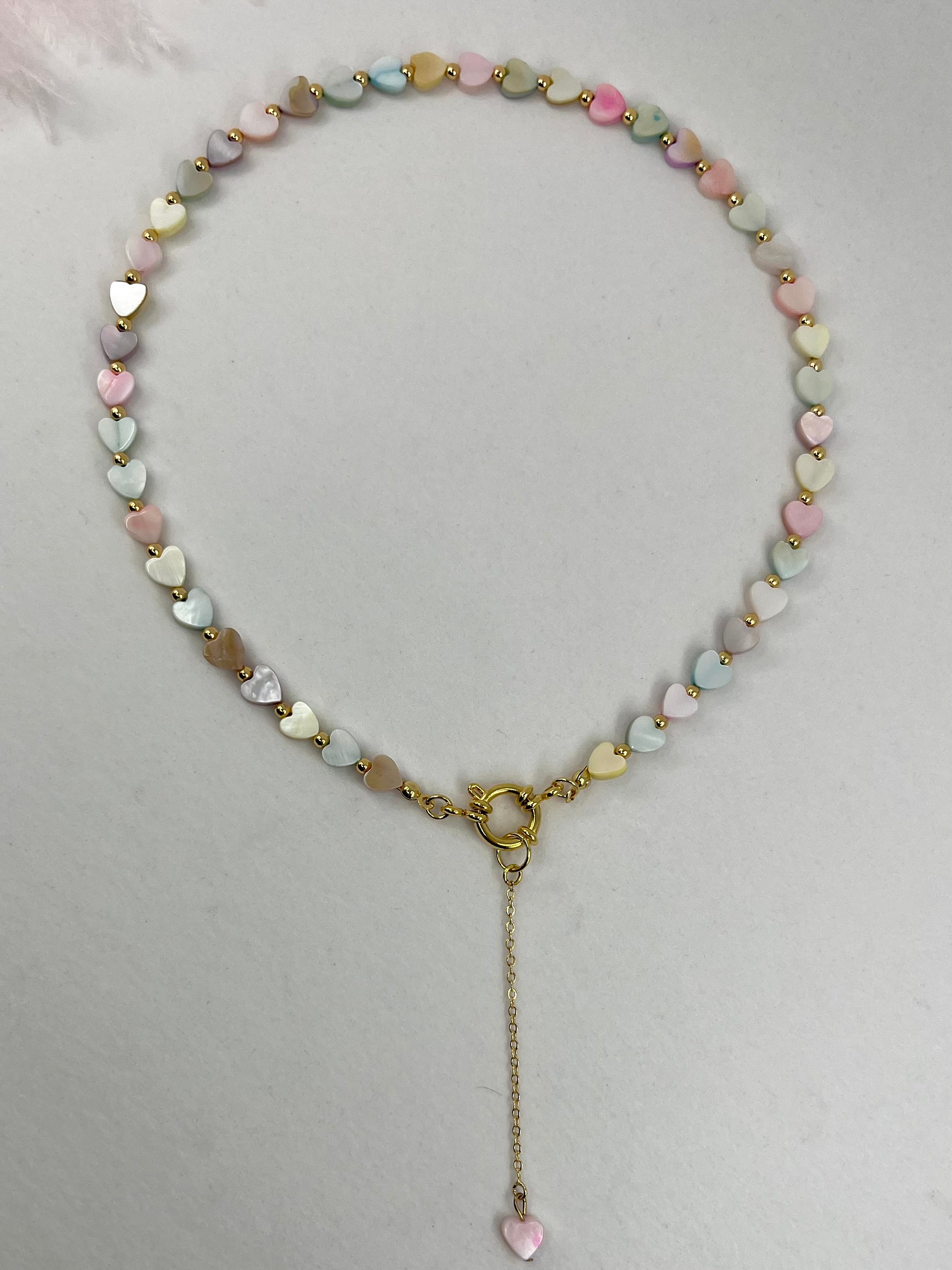 Heart Shell necklace with earrings