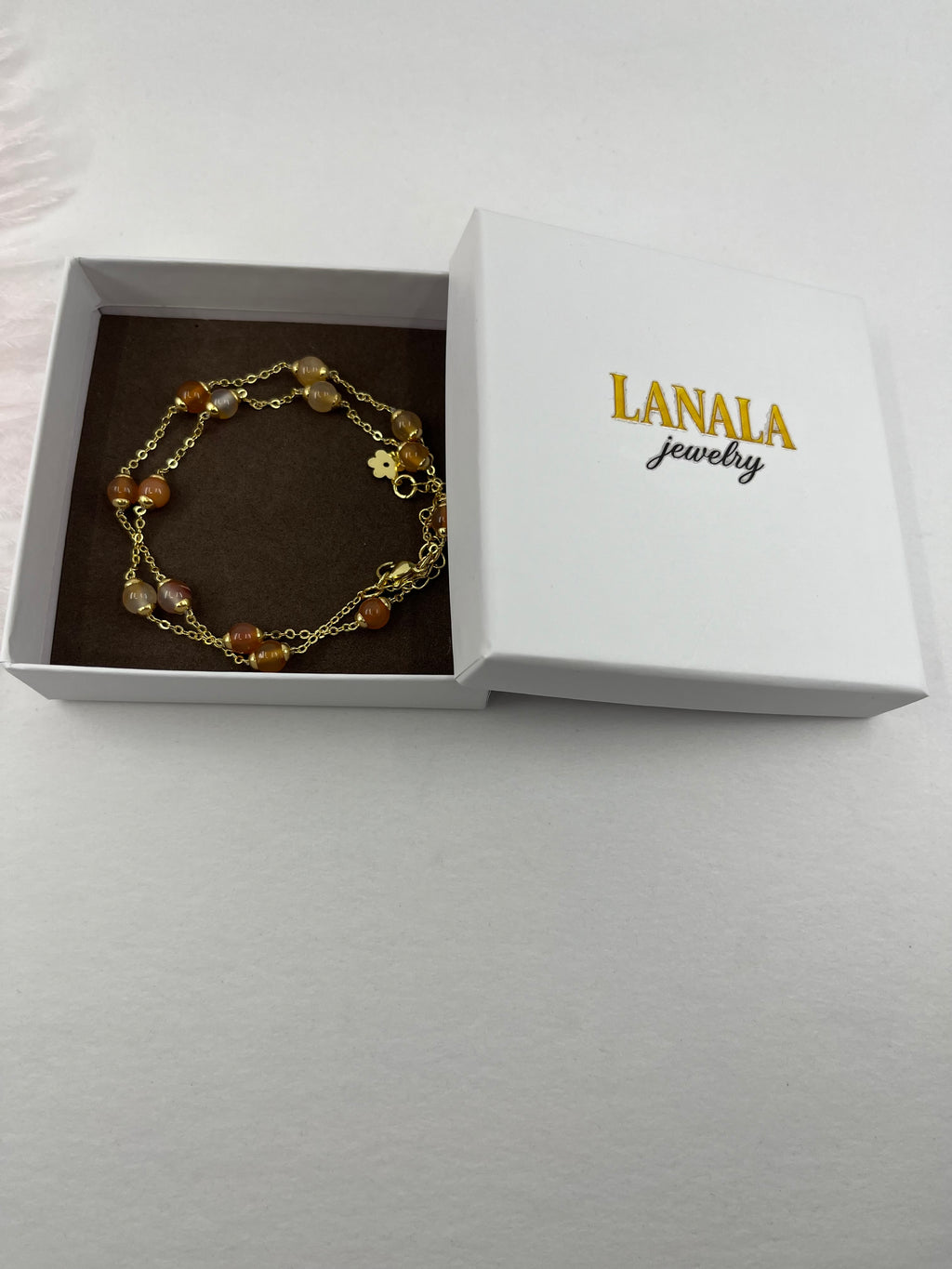 Natural Carnelian Necklace with 18K Gold chain