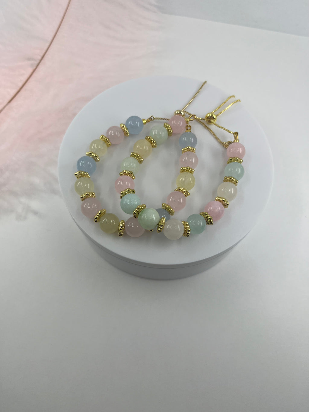 Jade Bracelet with 18K Gold Plated slider