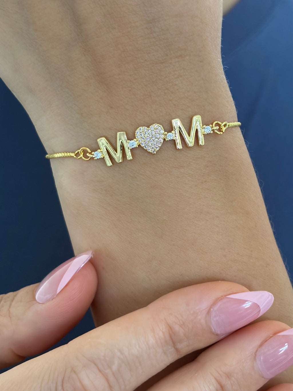 MOM bracelet with slider chain
