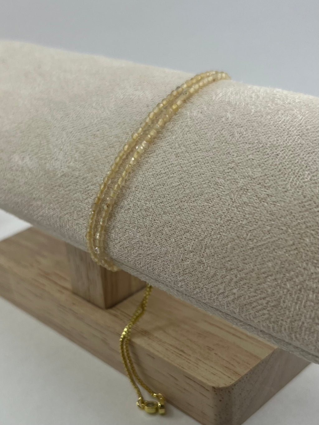 Citrine layered bracelet with 18K Gold Plated slider