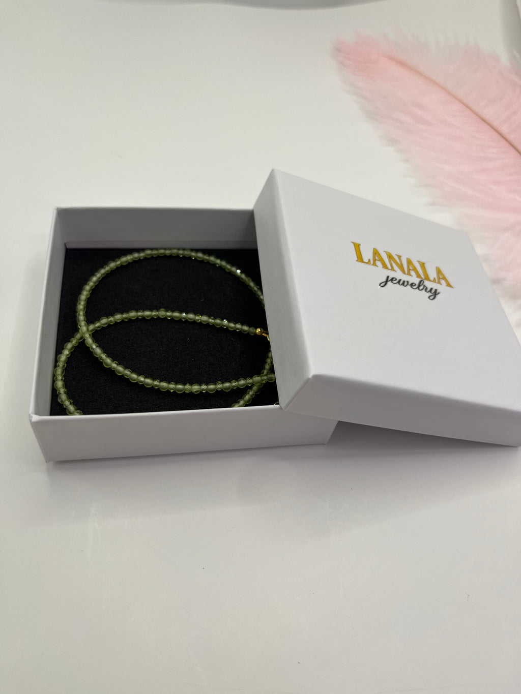 Peridot Necklace: 18K Gold Plated clasp