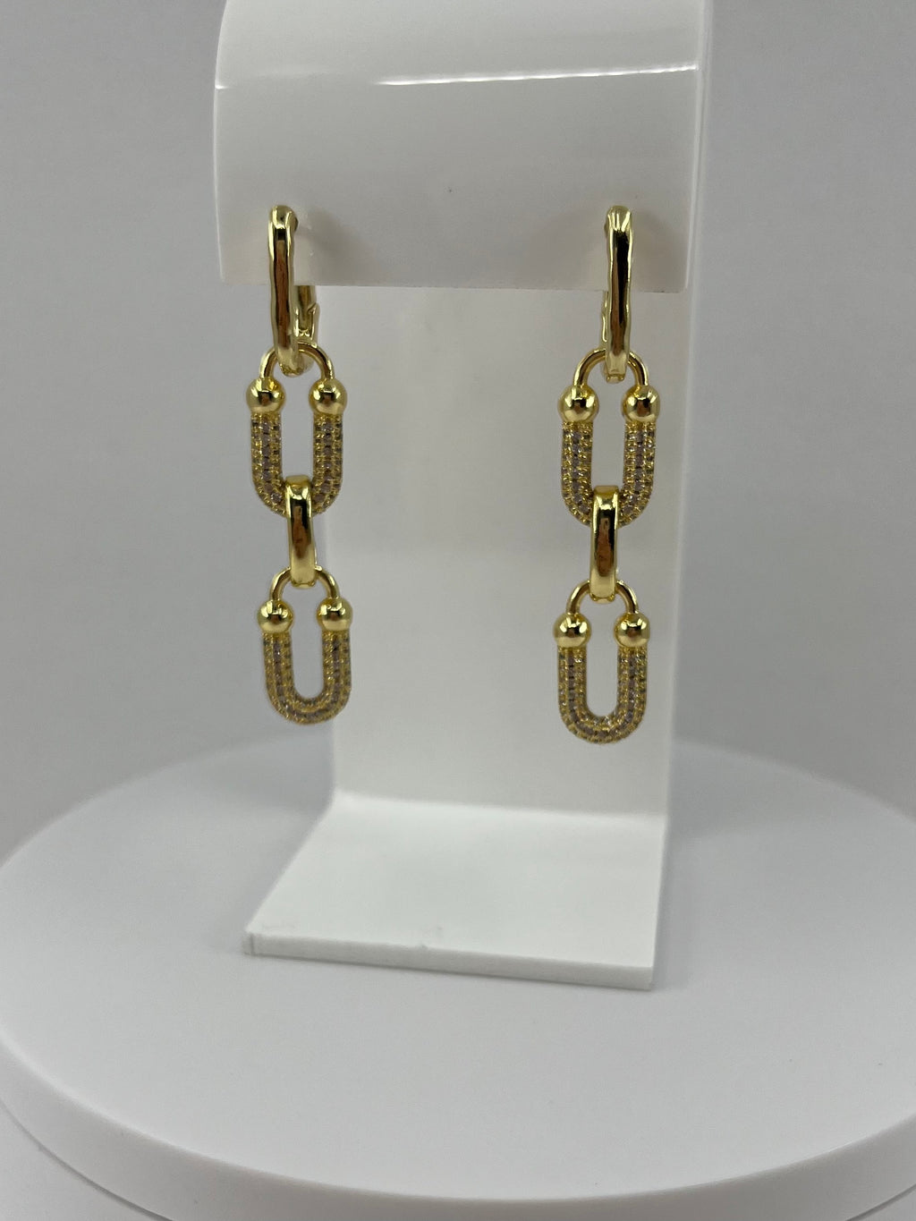 18K Gold Plated Paperclip Chain Drop Earrings