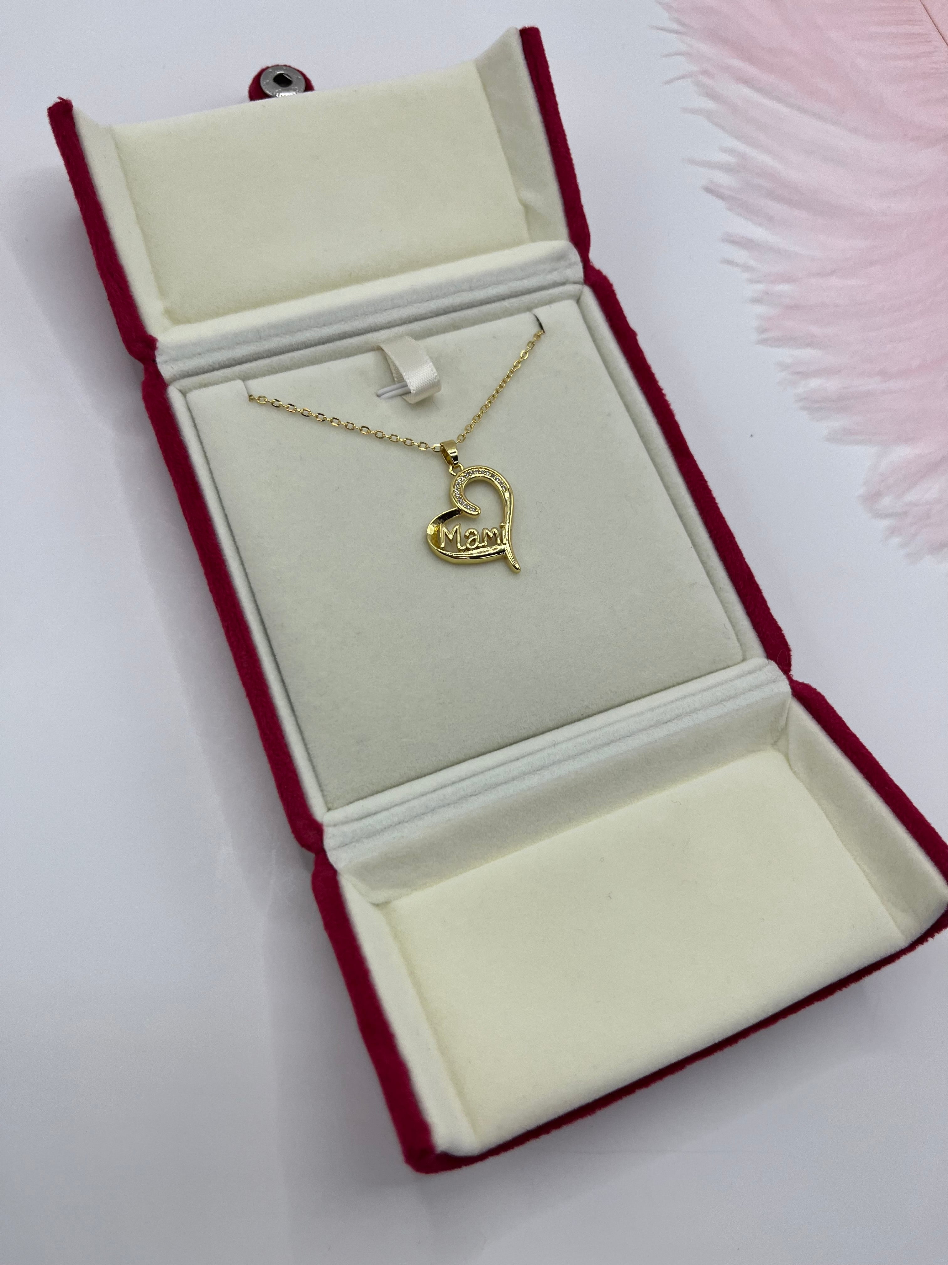 Mothers Necklace, Heart pendant  Real 18K Gold Plated