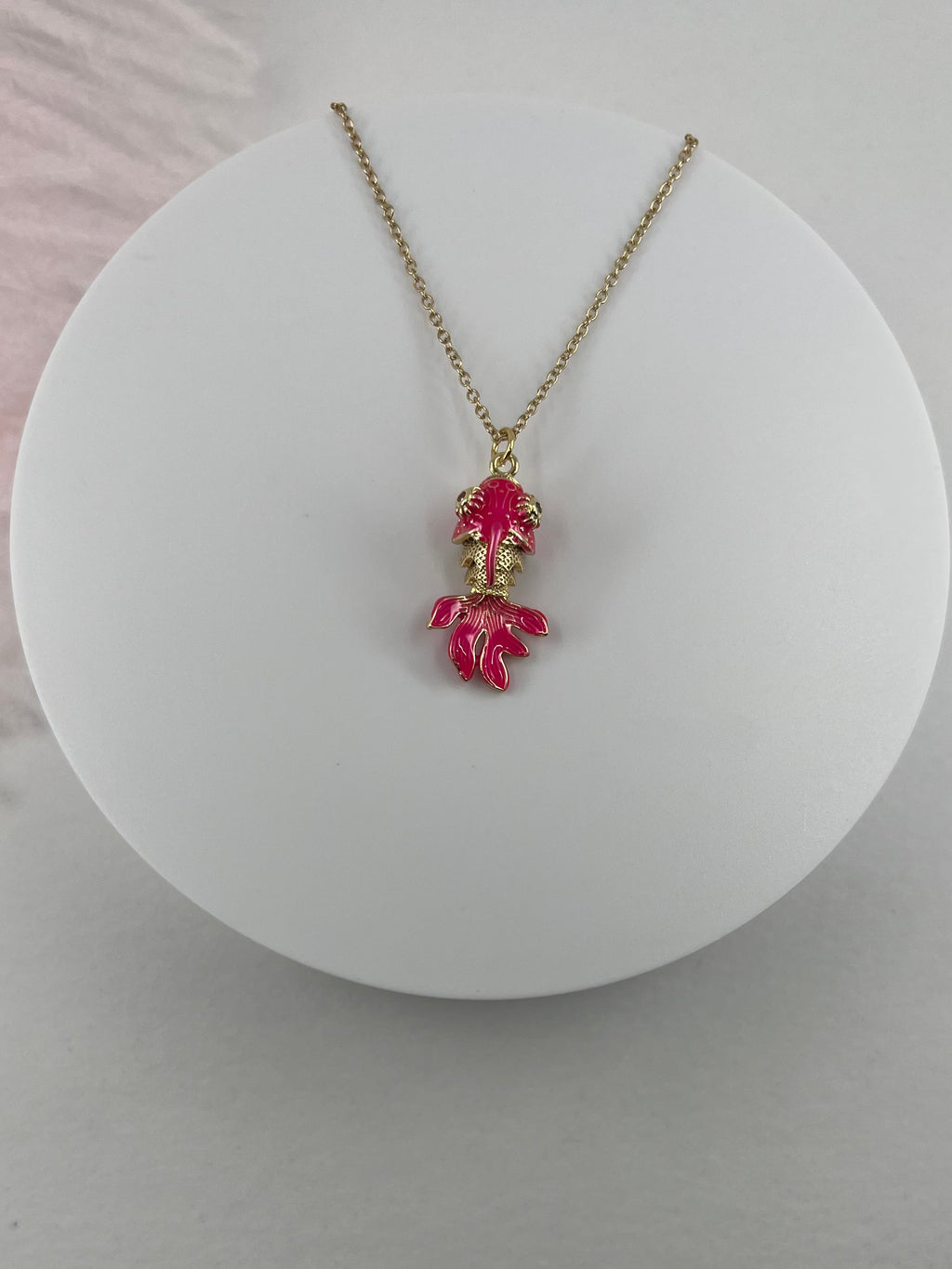 Fish enamel choker necklace, 18k gold plated