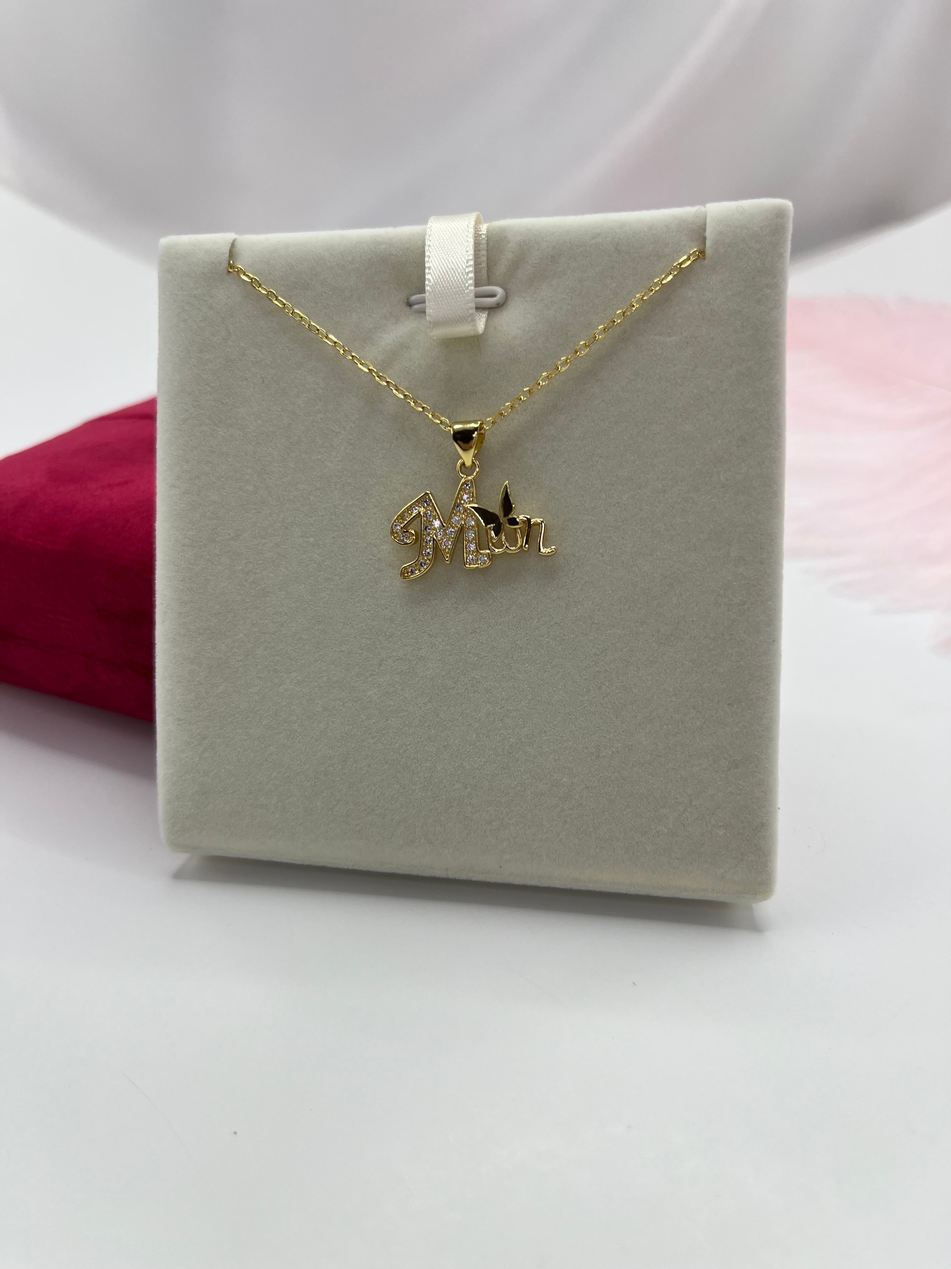 Mothers Necklace, pendant  Real 18K Gold Plated