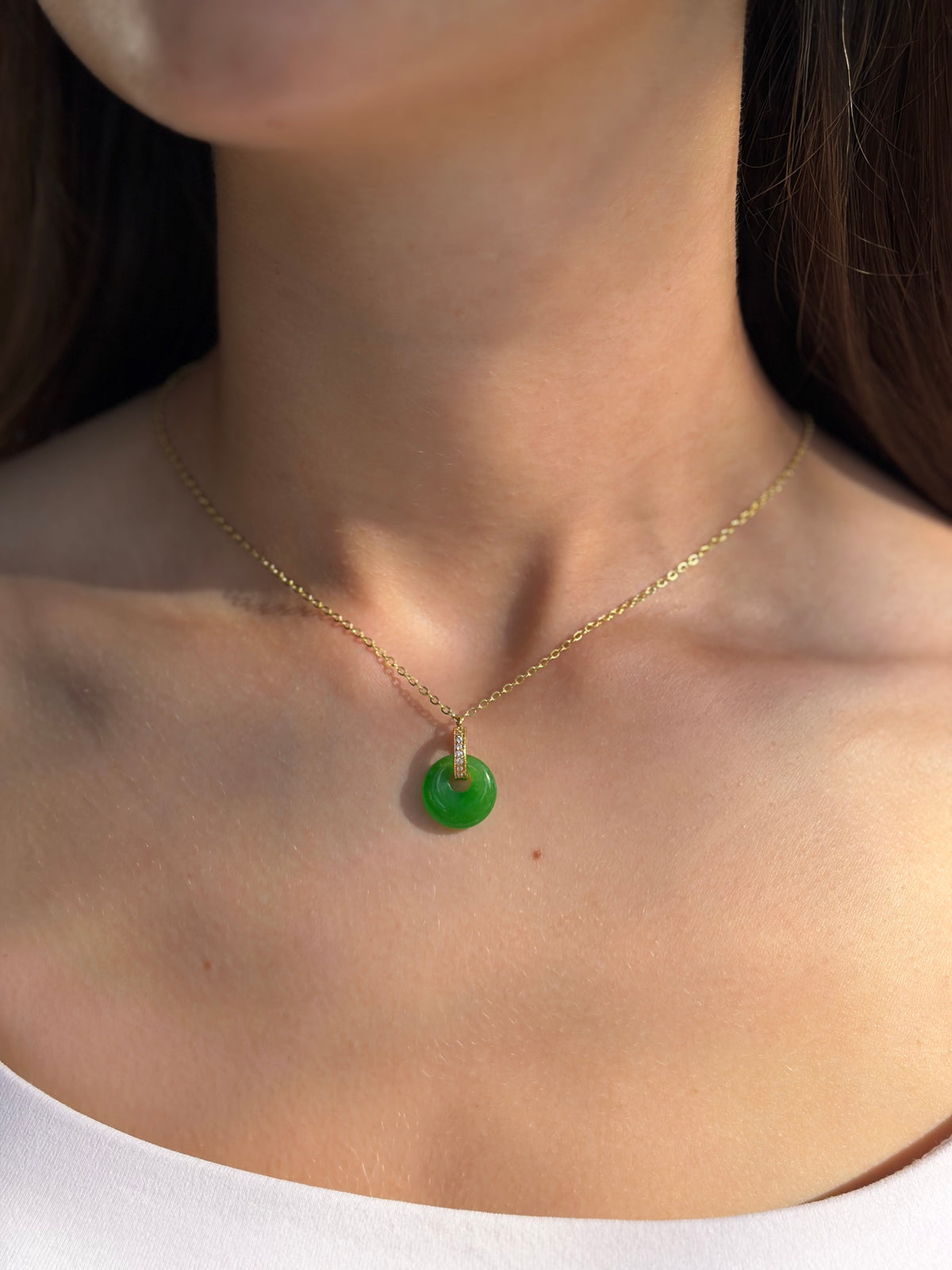 Malaysia Jade Donut Earrings and Necklace