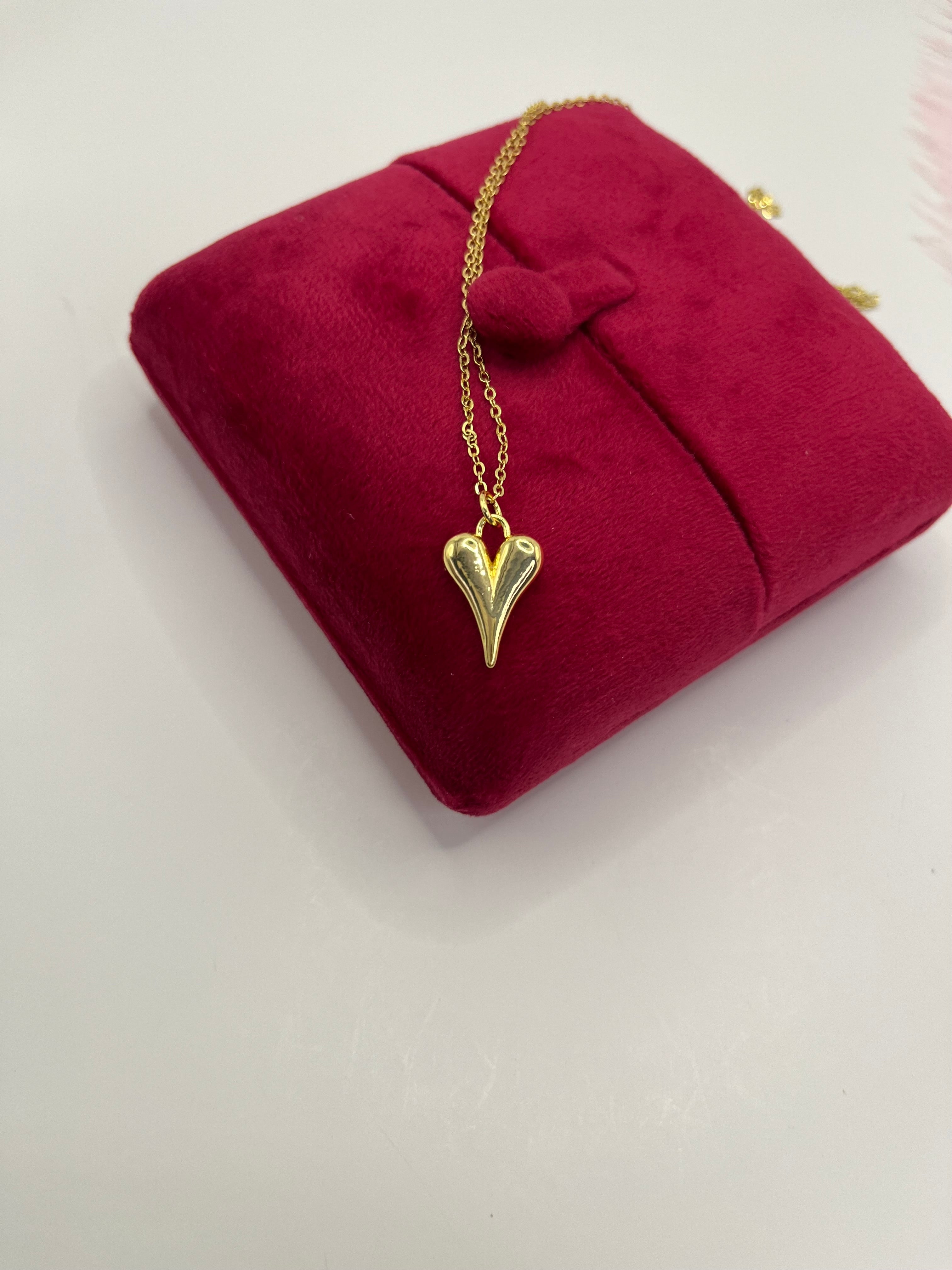 Heart Necklace, Real 18K Gold Plated