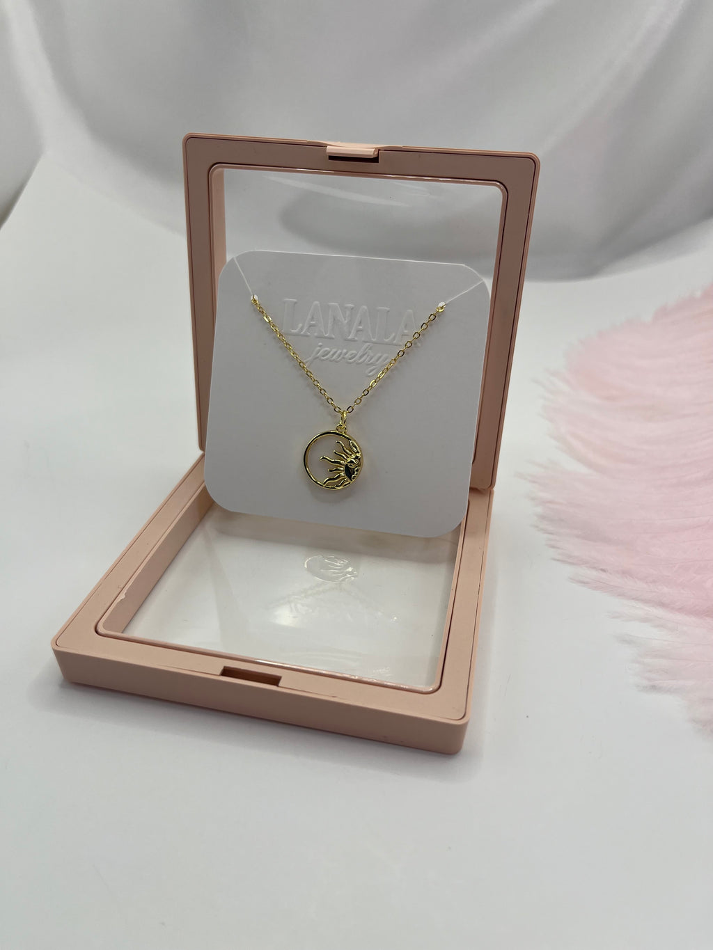 Sun Shell Necklace, Real 18K Gold Plated