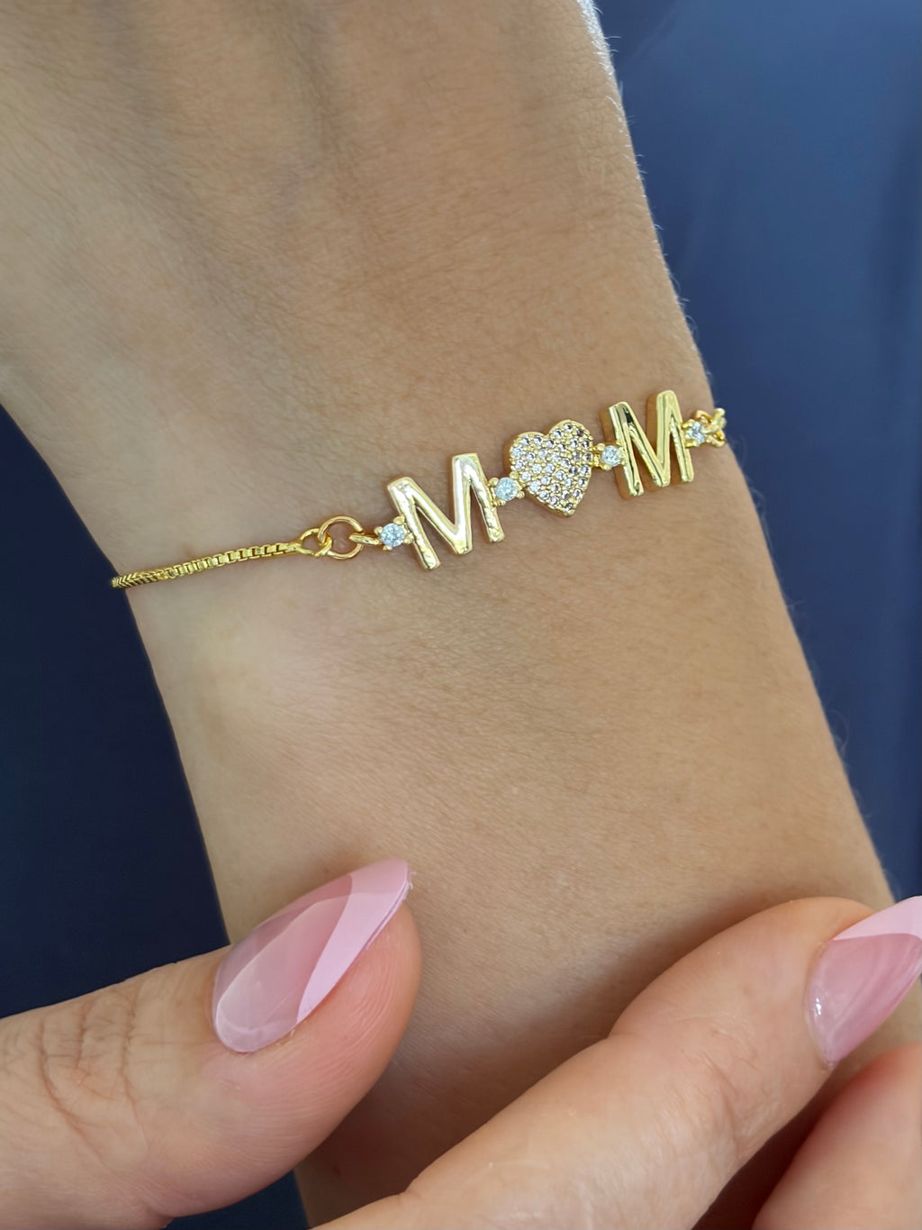 MOM bracelet with slider chain