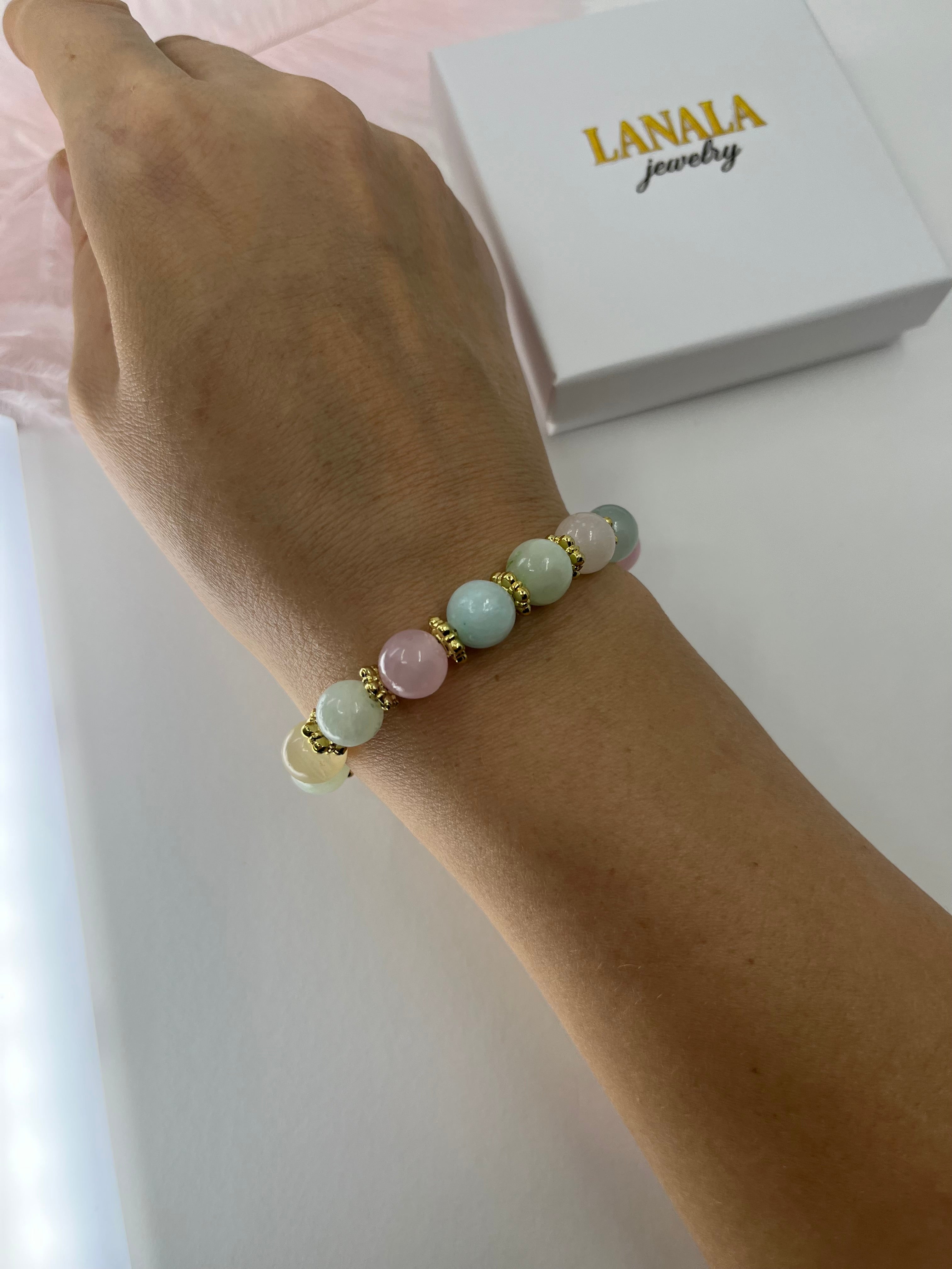 Jade Bracelet with 18K Gold Plated slider