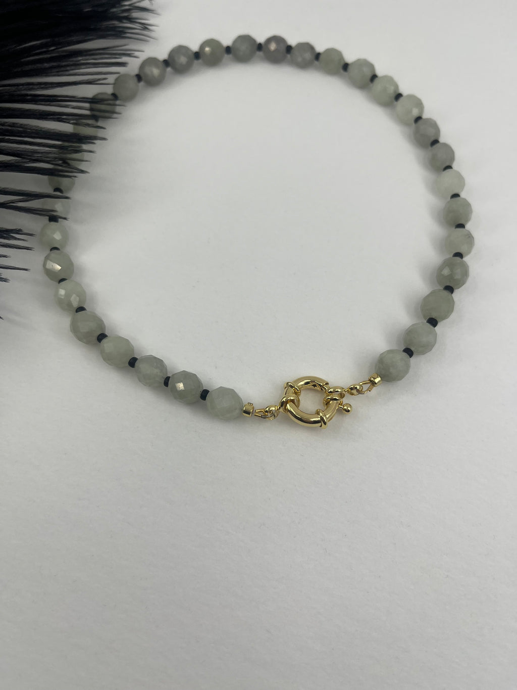 Natural Malaysia Jade Necklace with Gold clasp