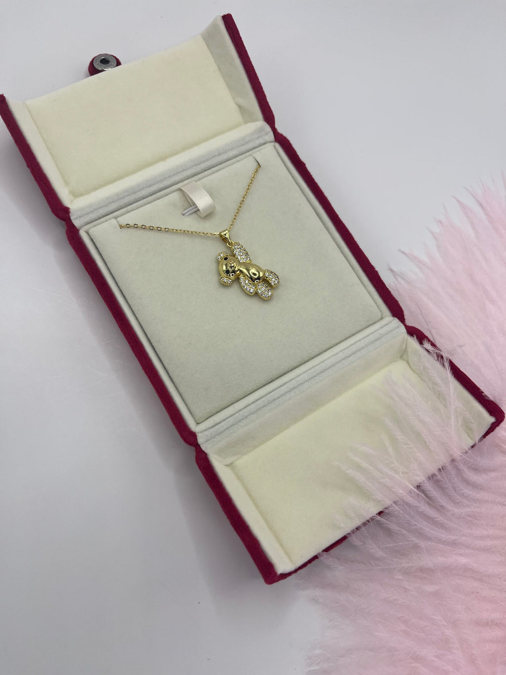 Teddy Bear Necklace, pendant  Real 16K Gold Plated