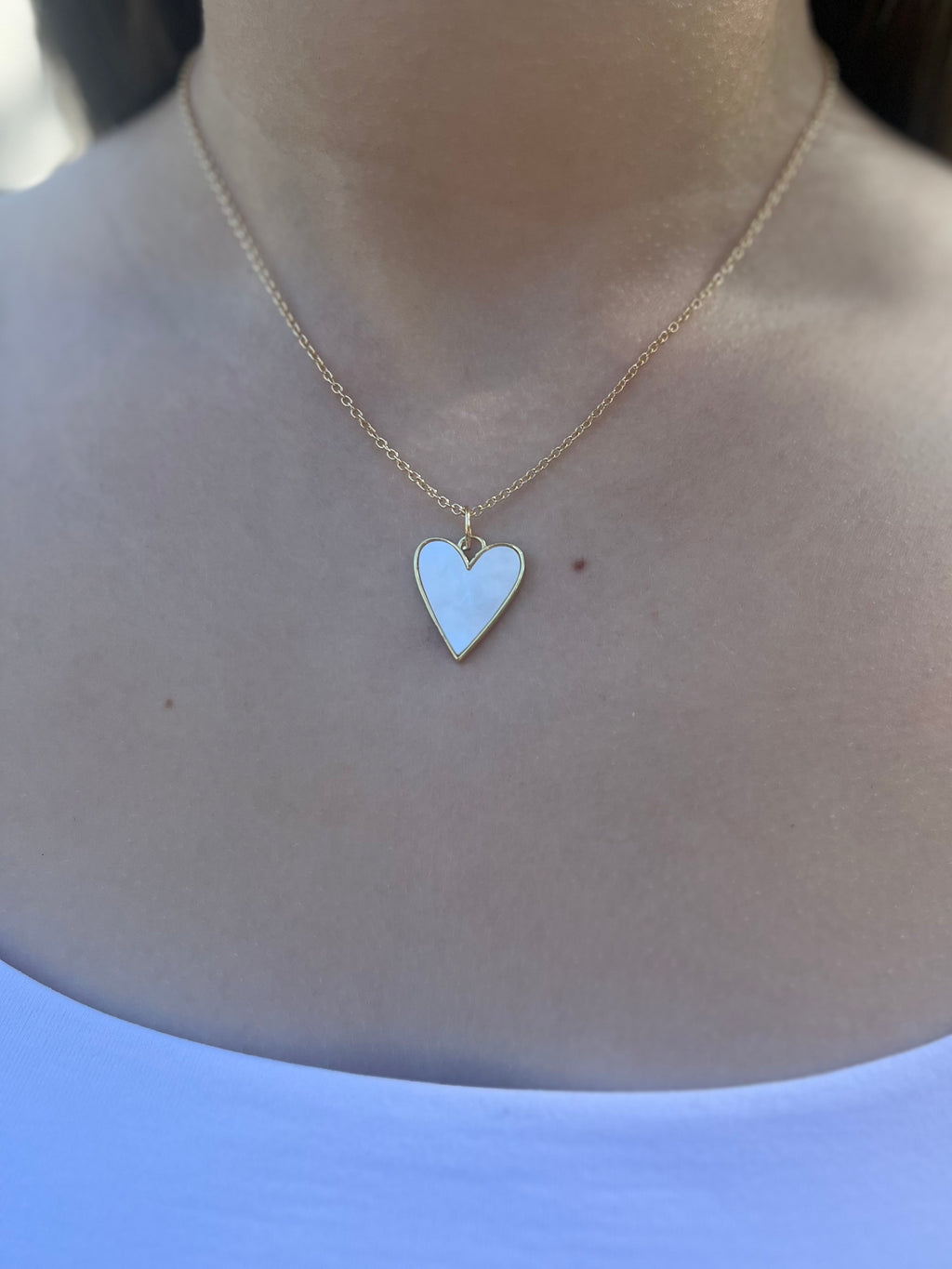Heart Shell Necklace, Real 16K Gold Plated