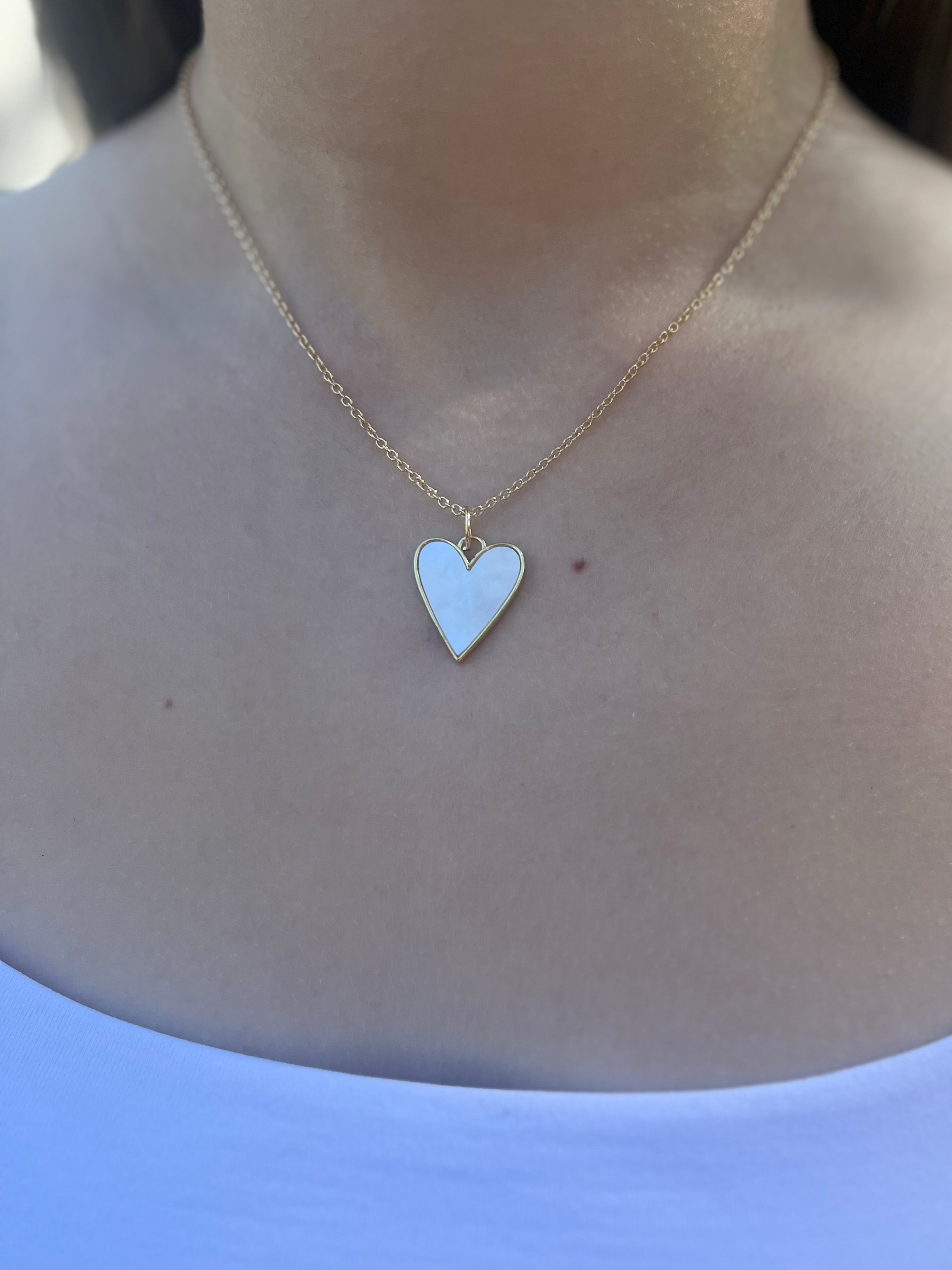 Heart Shell Necklace, Real 16K Gold Plated