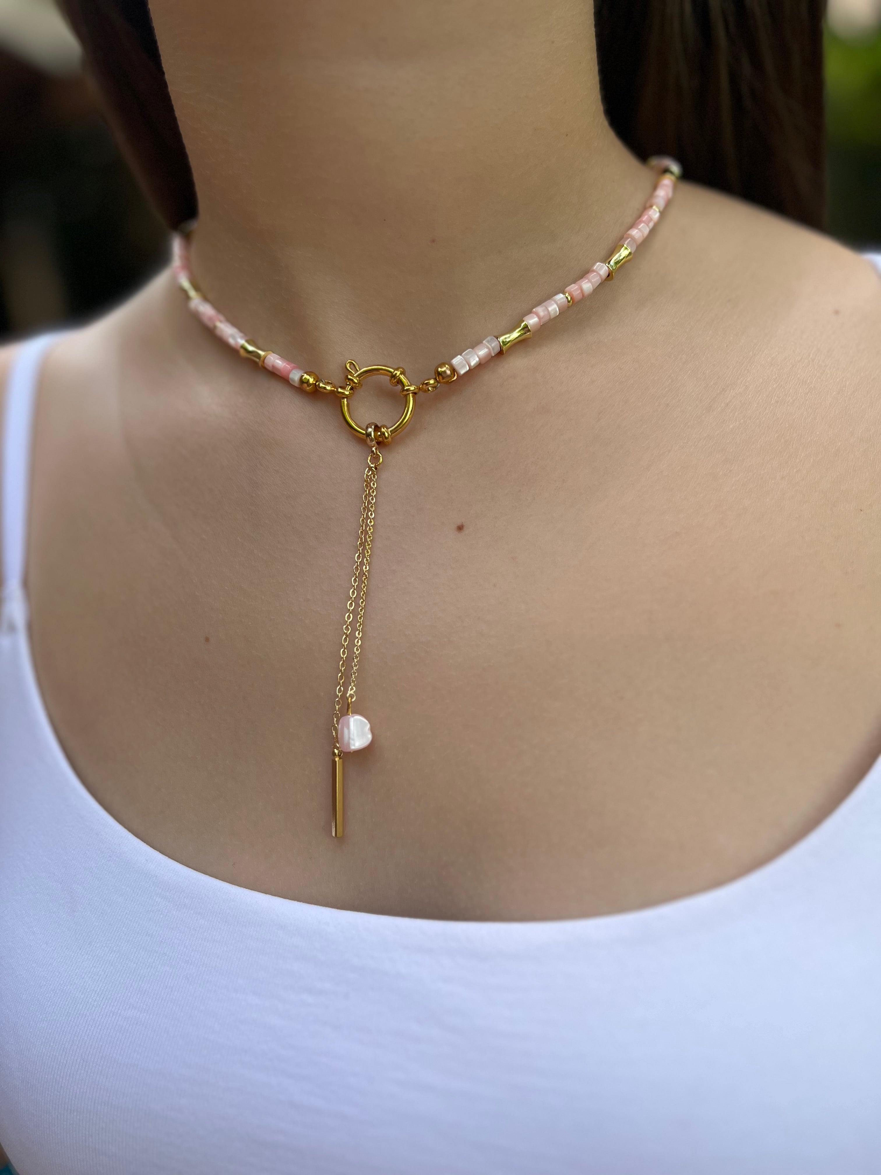 Pink Shell Y-Necklace
