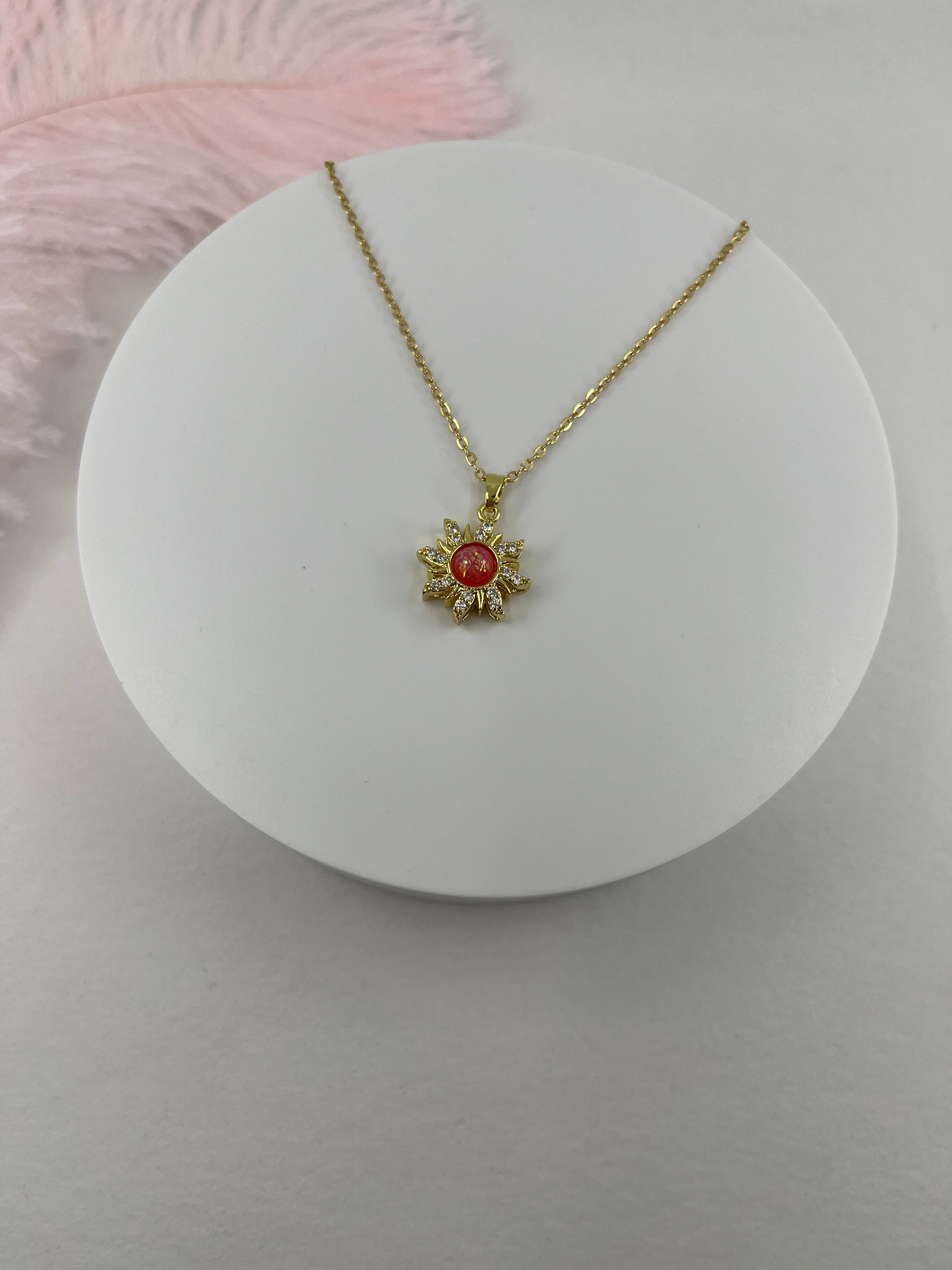 18K Gold Sun Pendant Necklace