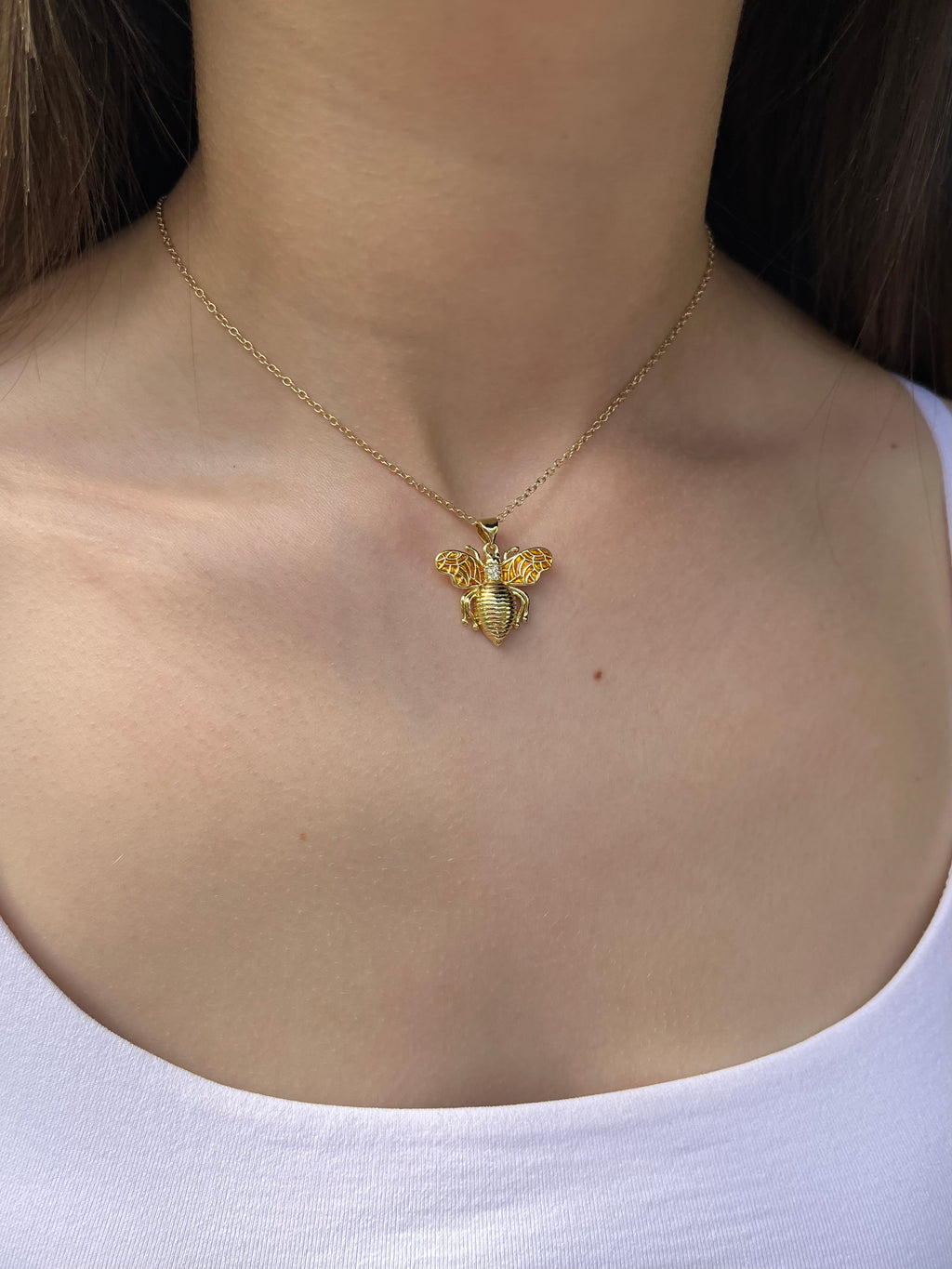 Bee choker necklace, 18k gold plated