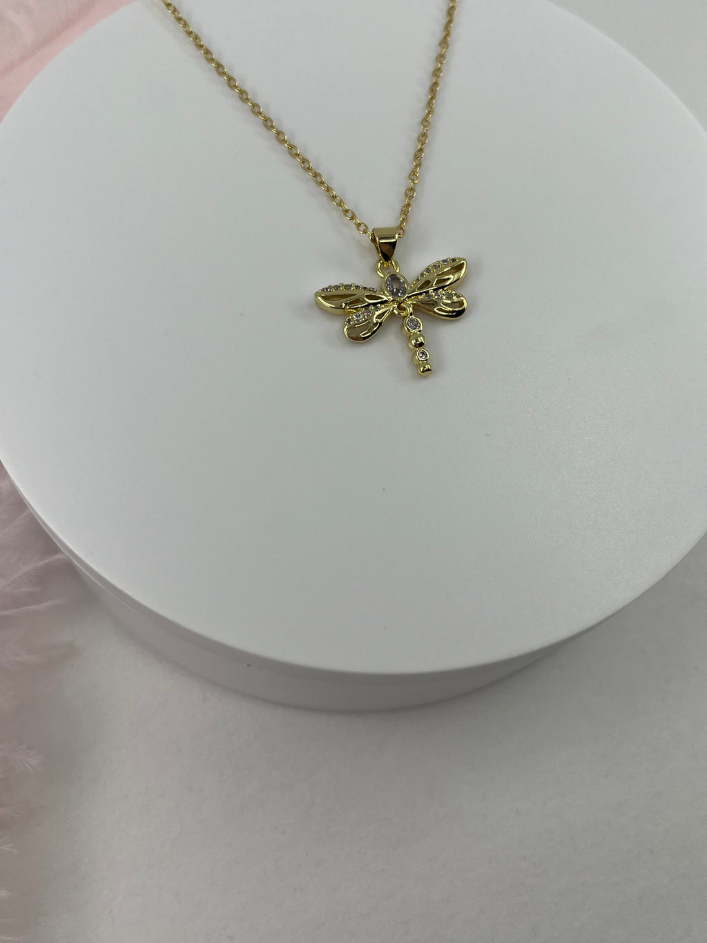 Dragonfly Choker Necklace, Real 18K Gold Plated