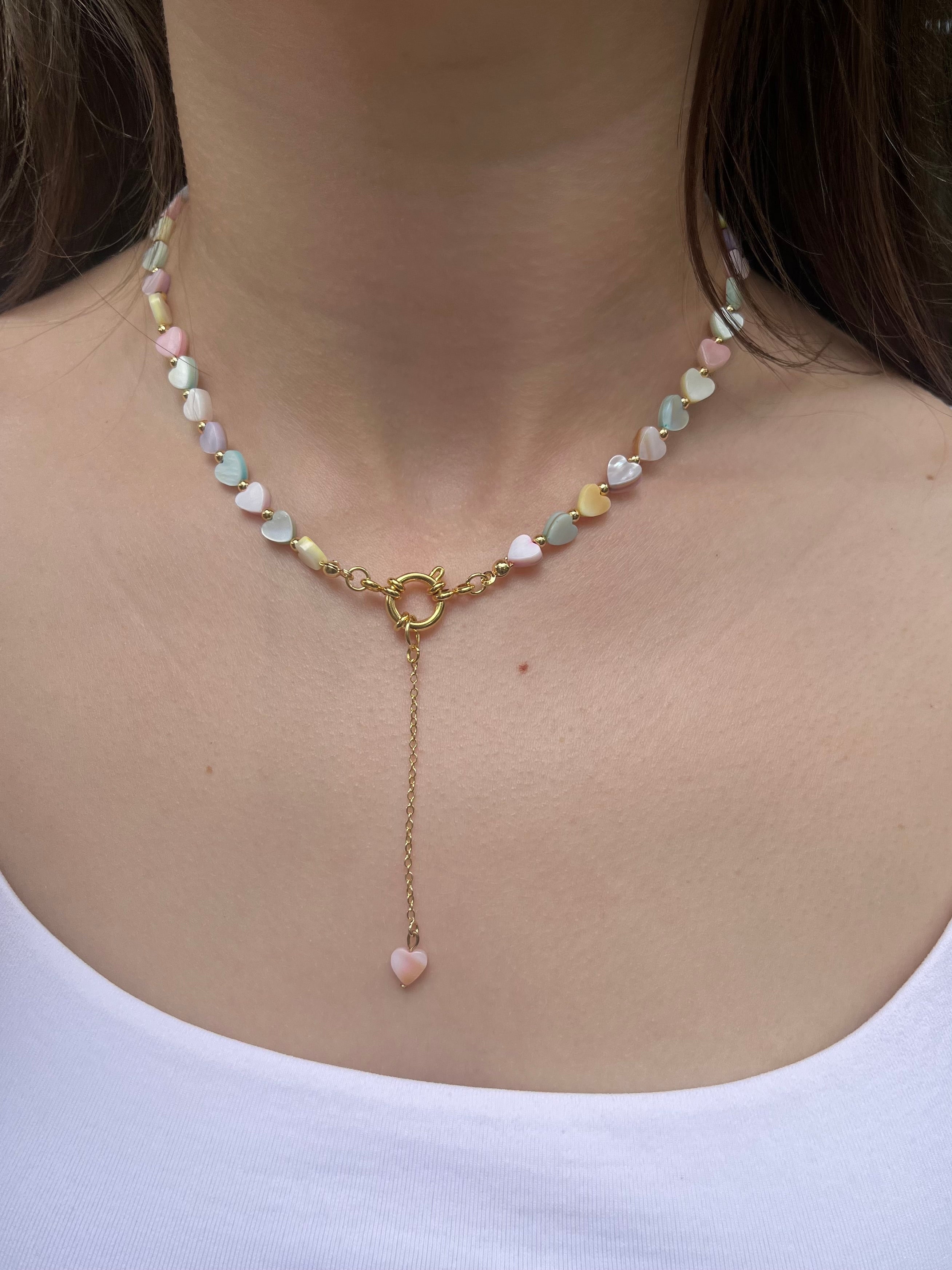 Heart Shell necklace with earrings