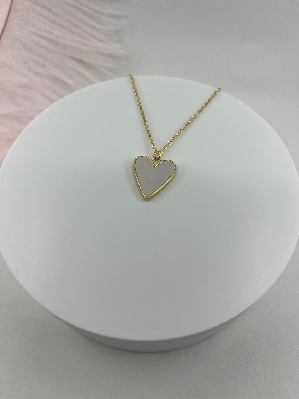 Heart Shell Necklace, Real 16K Gold Plated