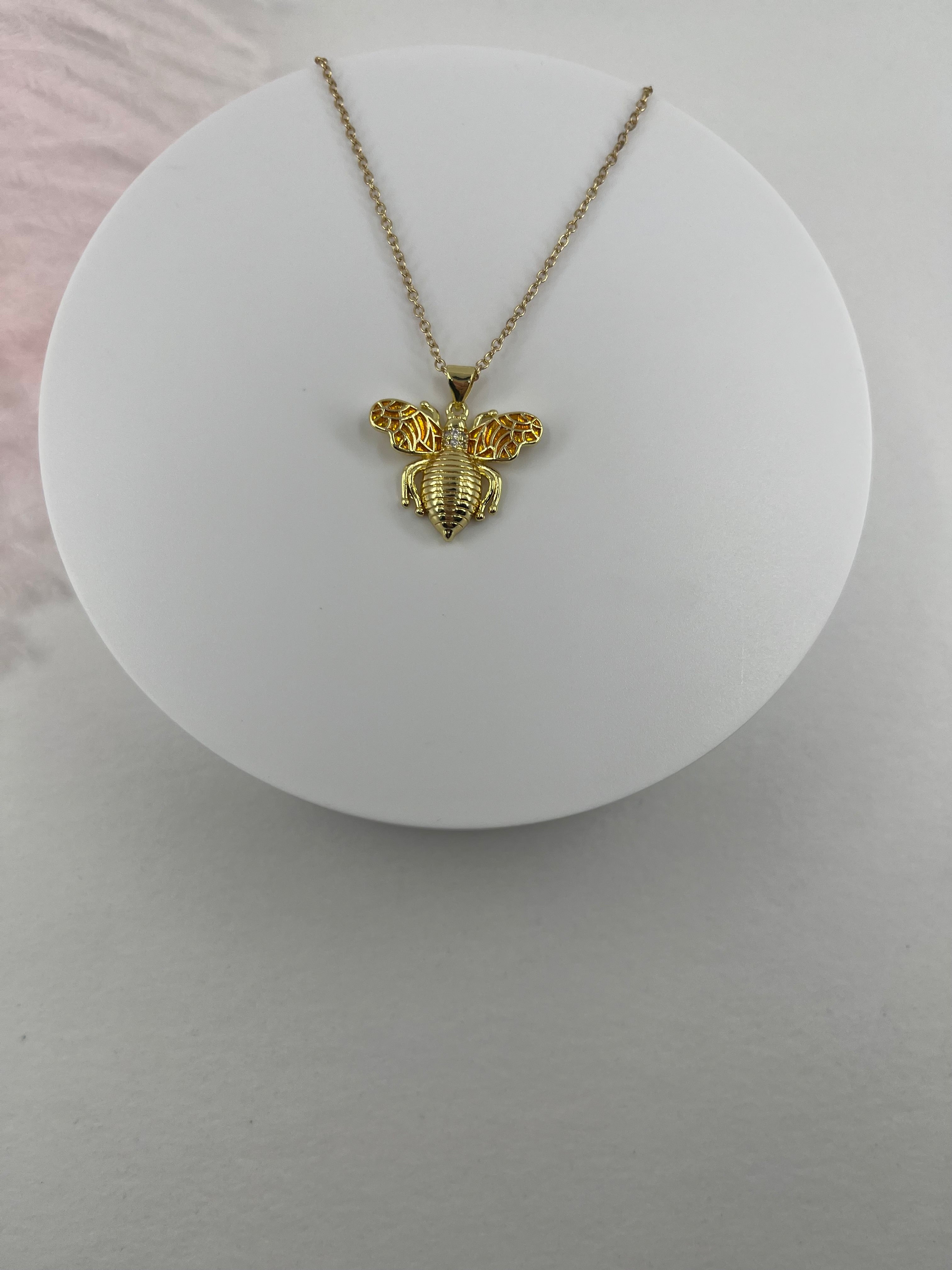 Bee choker necklace, 18k gold plated
