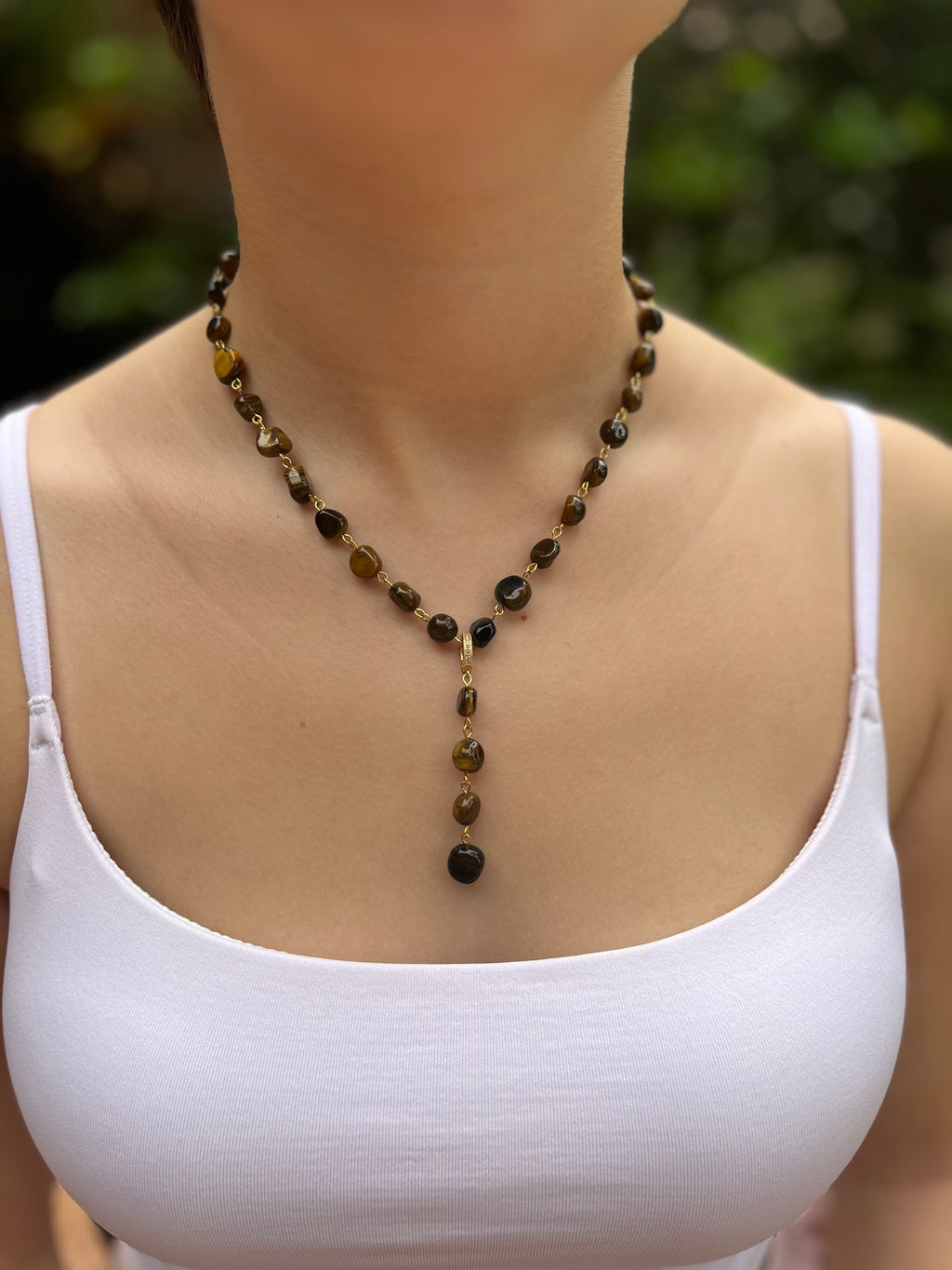 Natural Tiger Eye 3-in-1 Necklace – Transformable Design