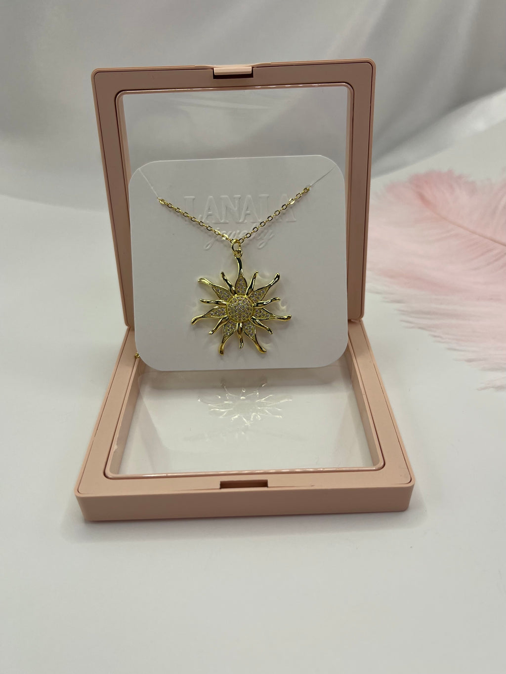 Sun Necklace, Real 18K Gold Plated