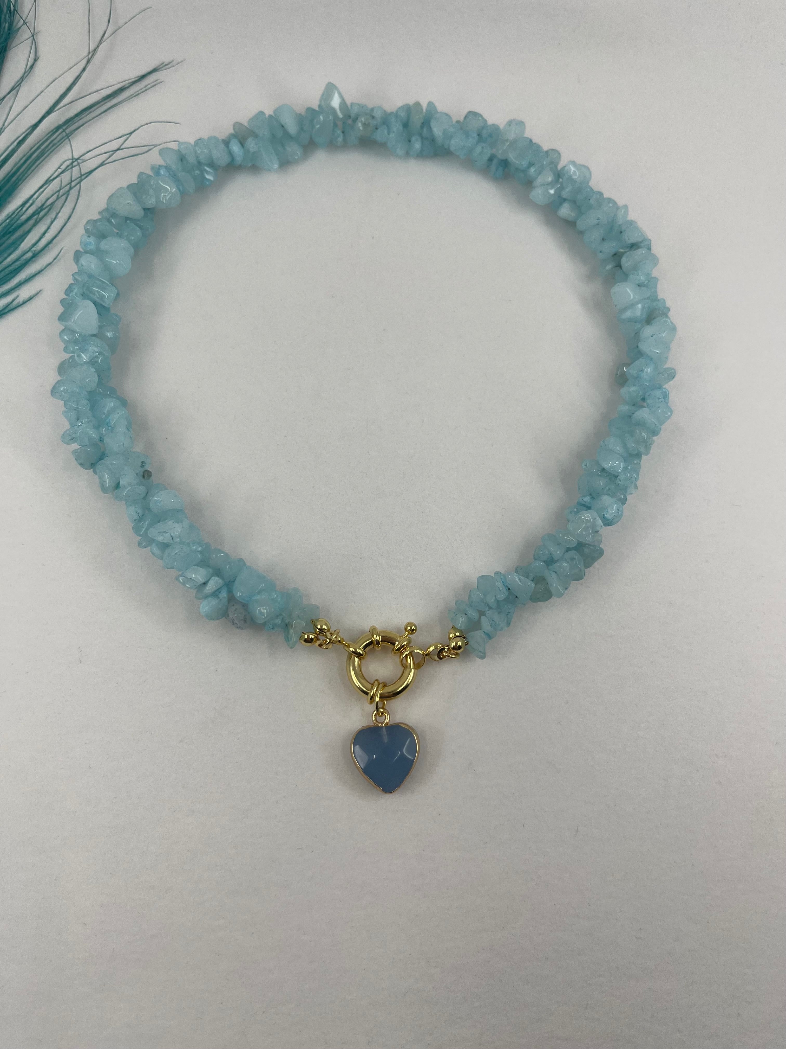 Natural Jade Necklace with Jade heart pendant