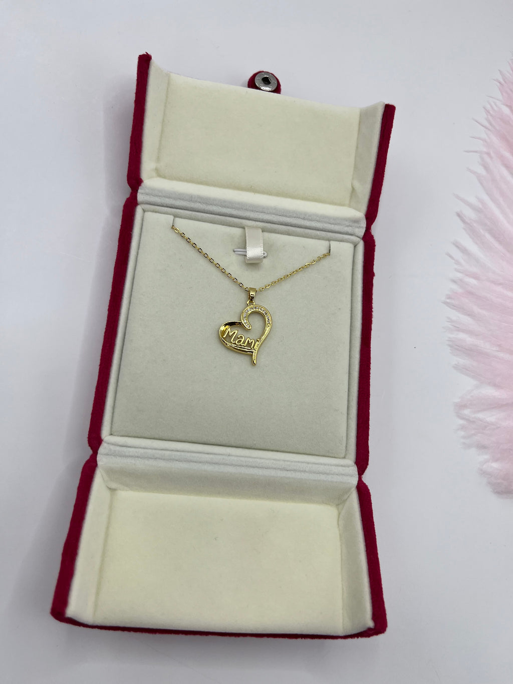 Mothers Necklace, Heart pendant  Real 18K Gold Plated