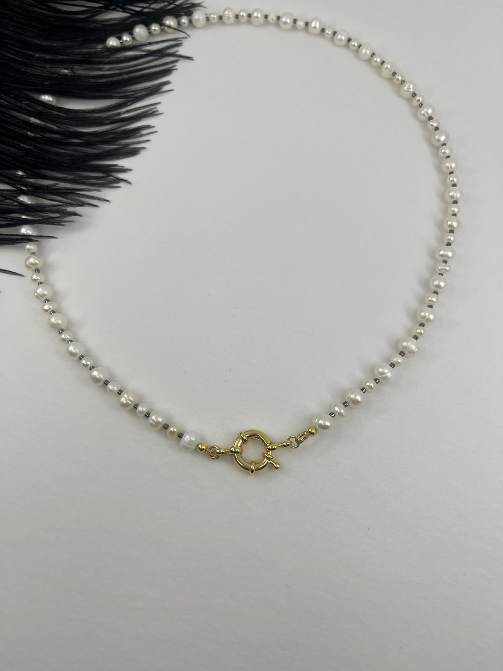 Unisex Freshwater Pearl Necklace – 24k Gold Plated Clasp