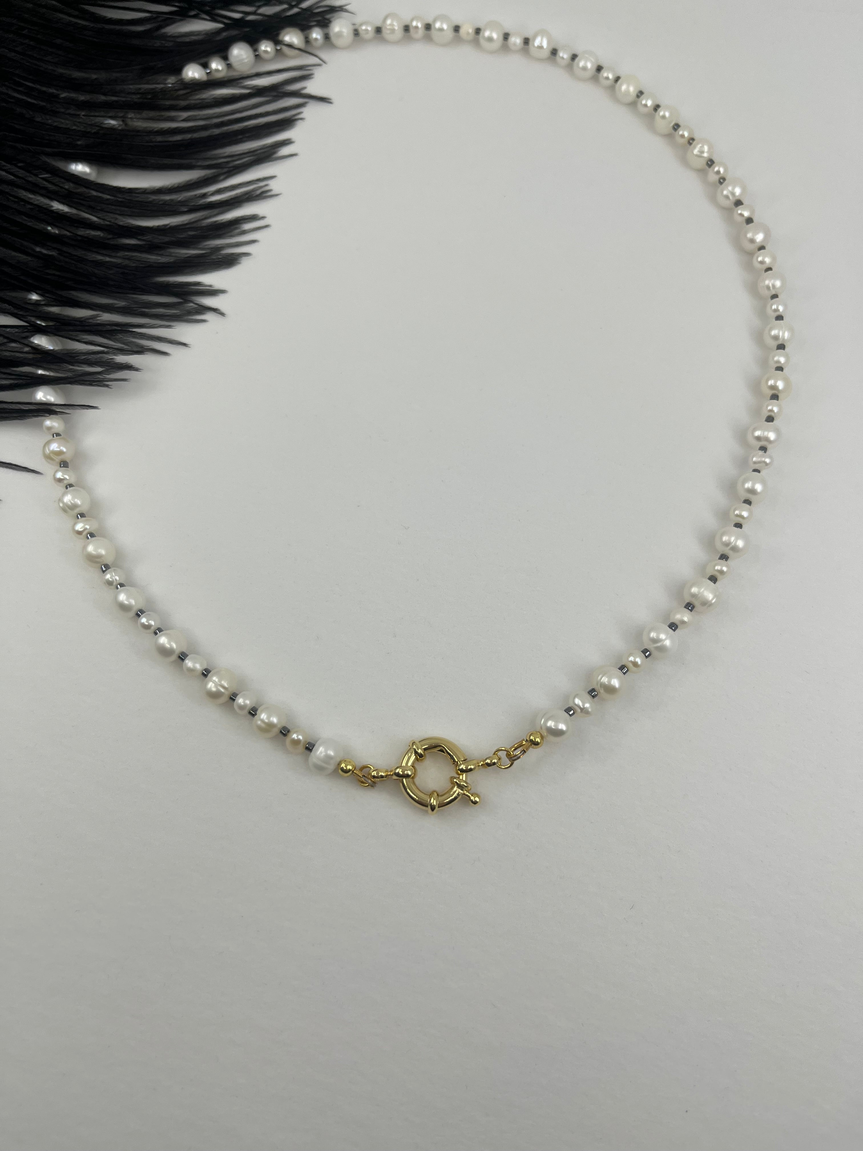 Unisex Freshwater Pearl Necklace – 24k Gold Plated Clasp