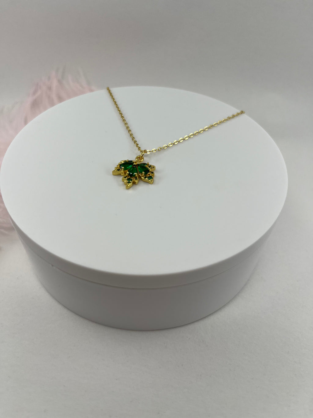Necklace with 18K Gold maple leaf pendant