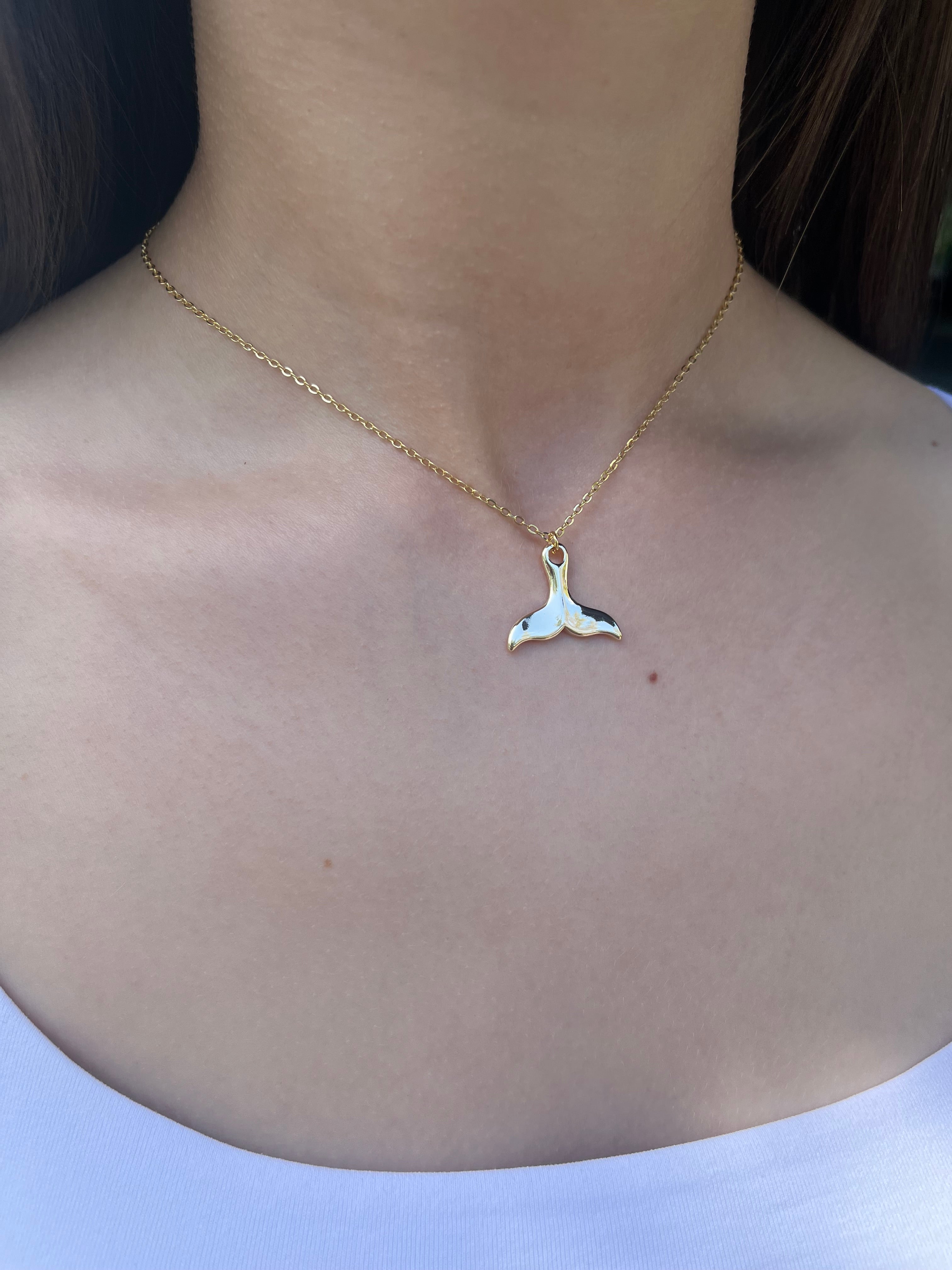 Mermaid tail Choker Necklace, Real 18K Gold Plated
