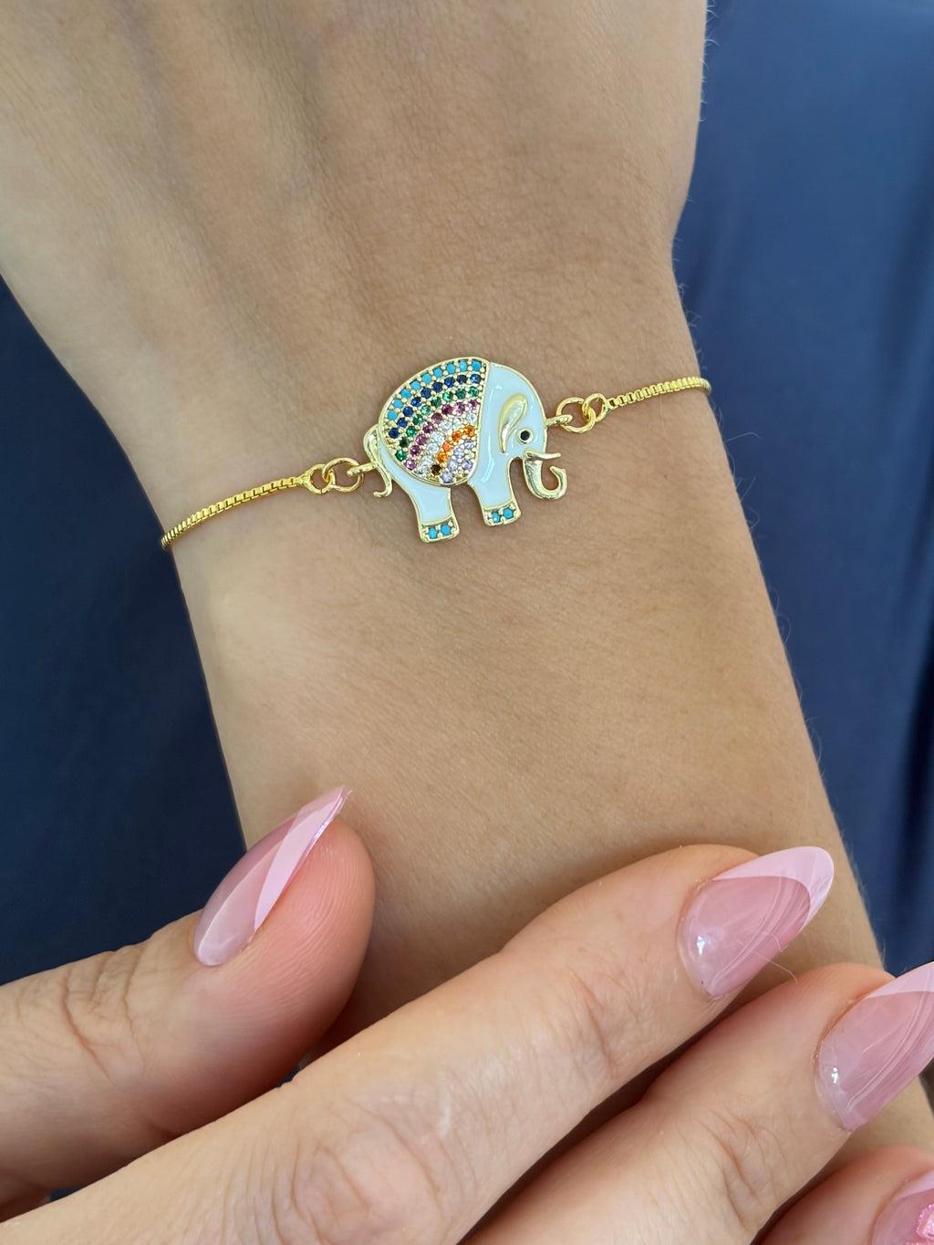 Elephant bracelet with slider chain