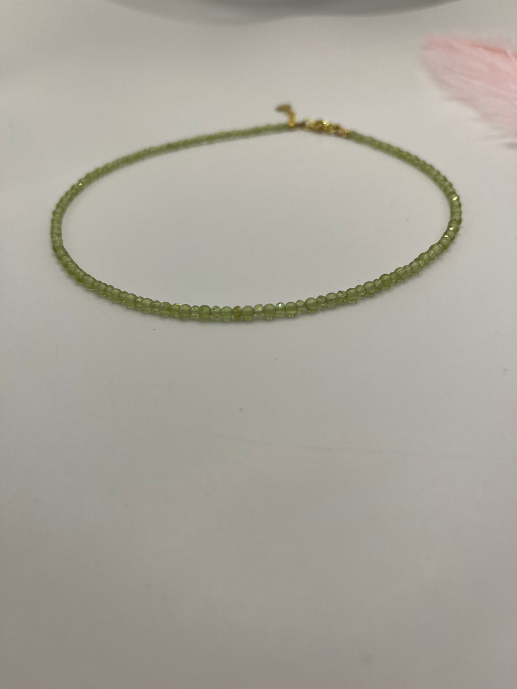 Peridot Necklace: 18K Gold Plated clasp
