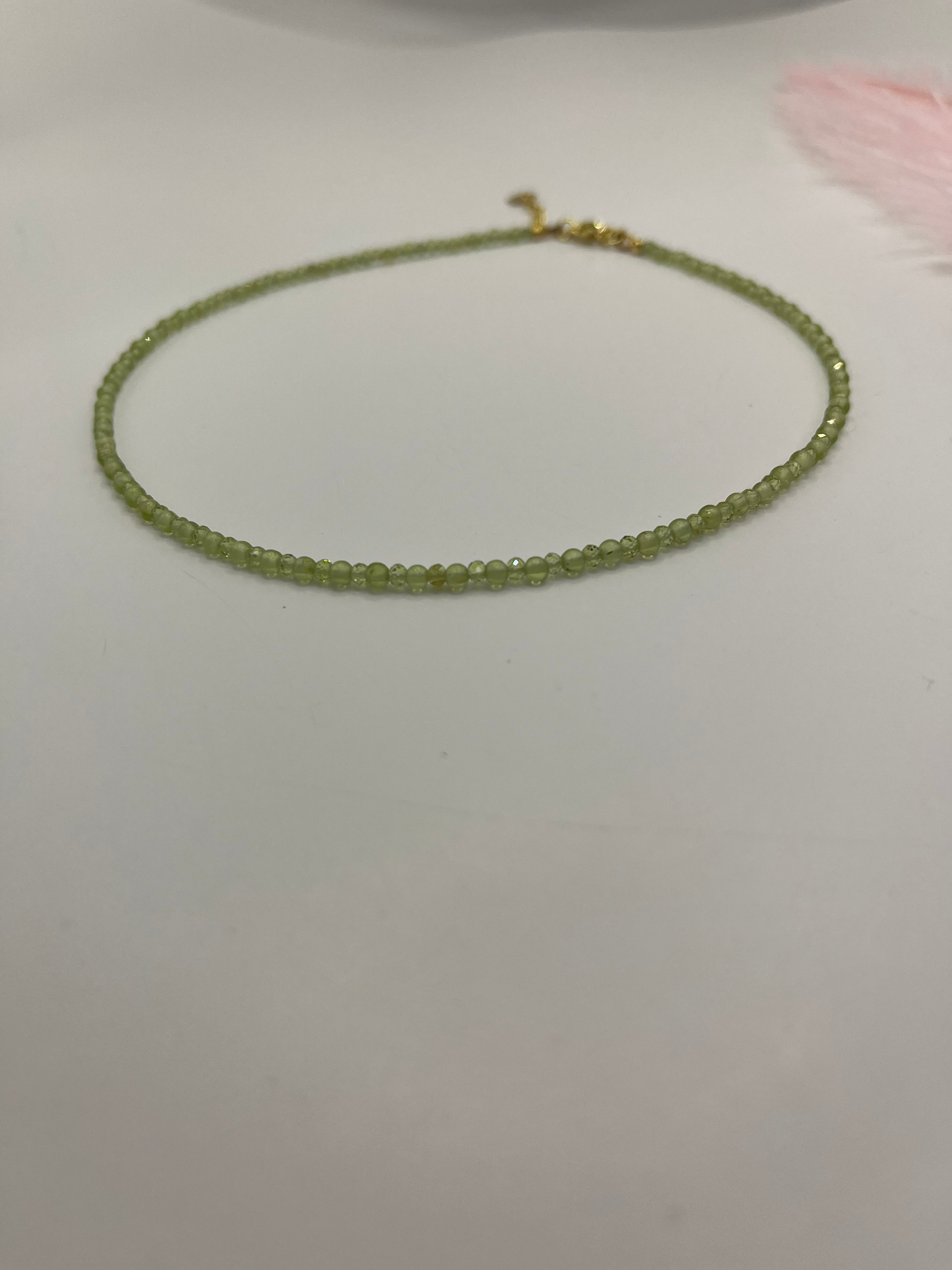 Peridot Necklace: 18K Gold Plated clasp