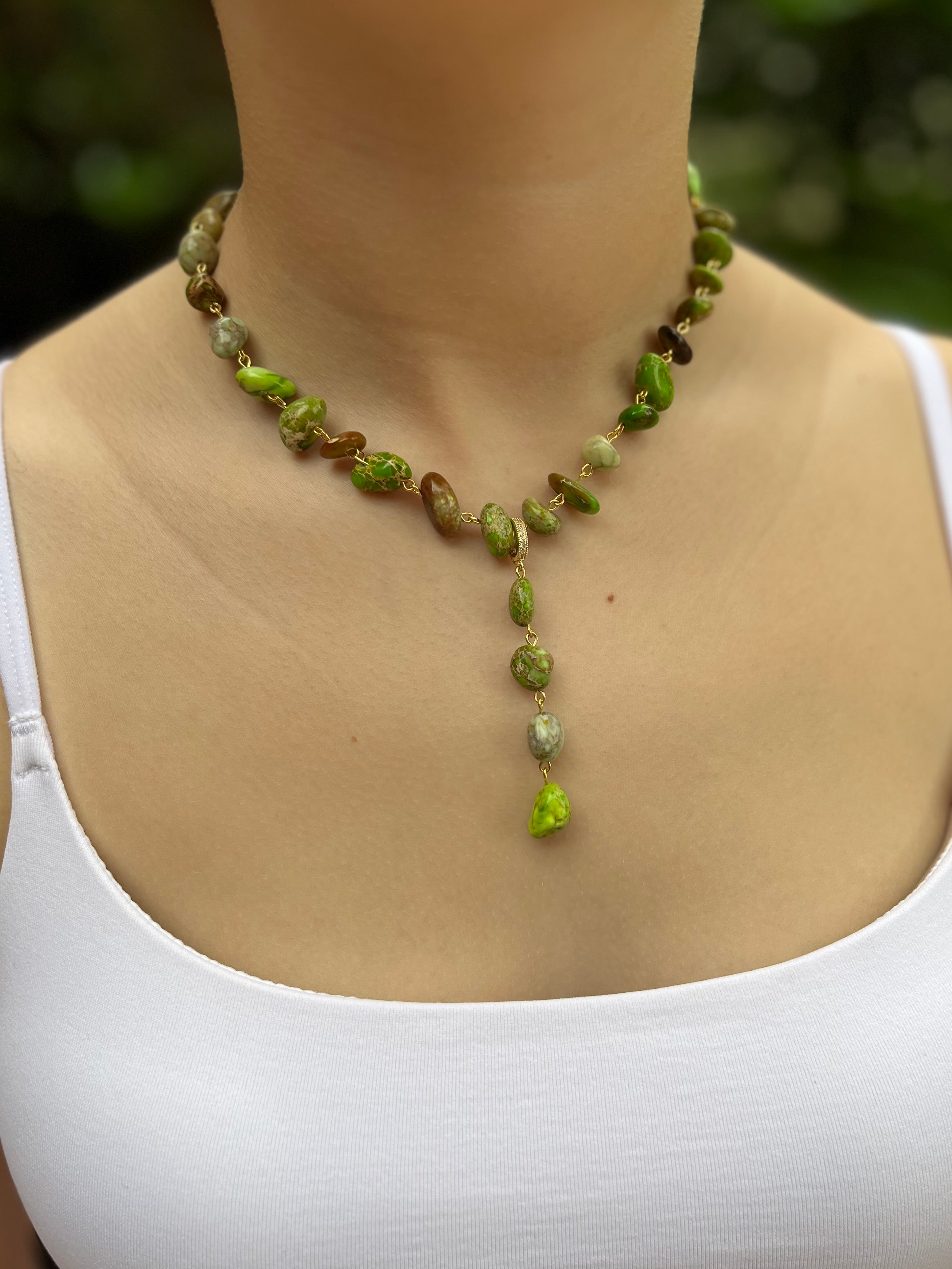 Natural Imperial Jasper 3-in-1 Necklace – Transformable Design