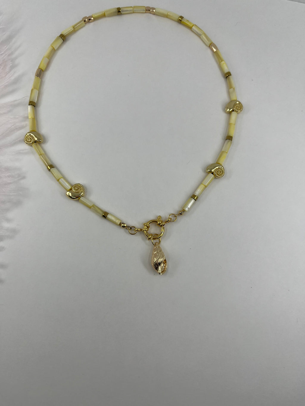 Natural Shell Necklace with Conch/Star/Fish Charm, 18K Gold Plated