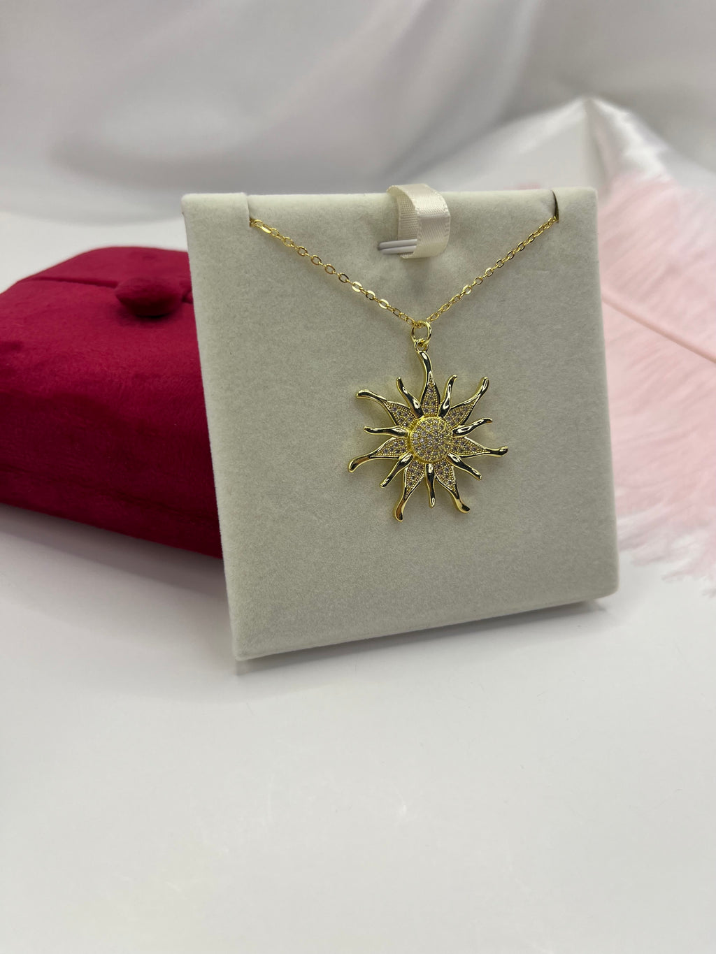 Sun Necklace, Real 18K Gold Plated