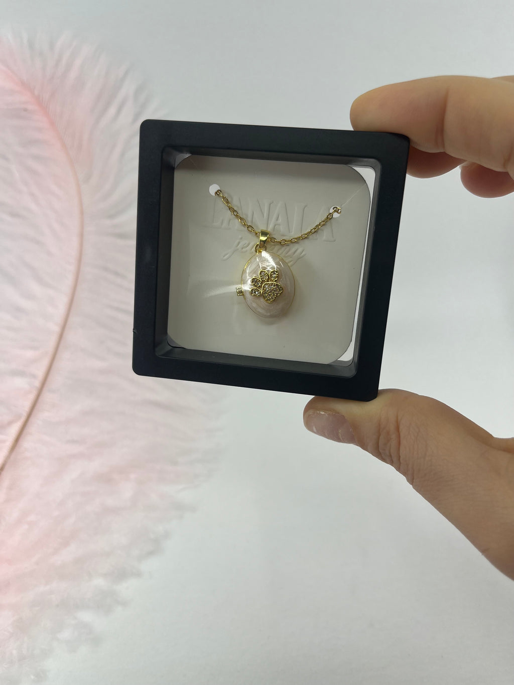 Pet locket choker necklace, 18k gold plated