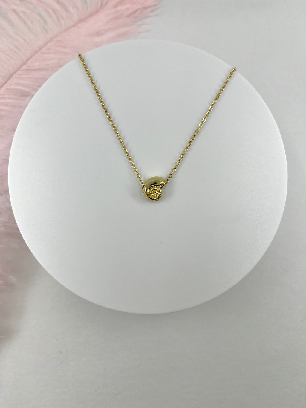 Necklace with 14K Gold shell pendant